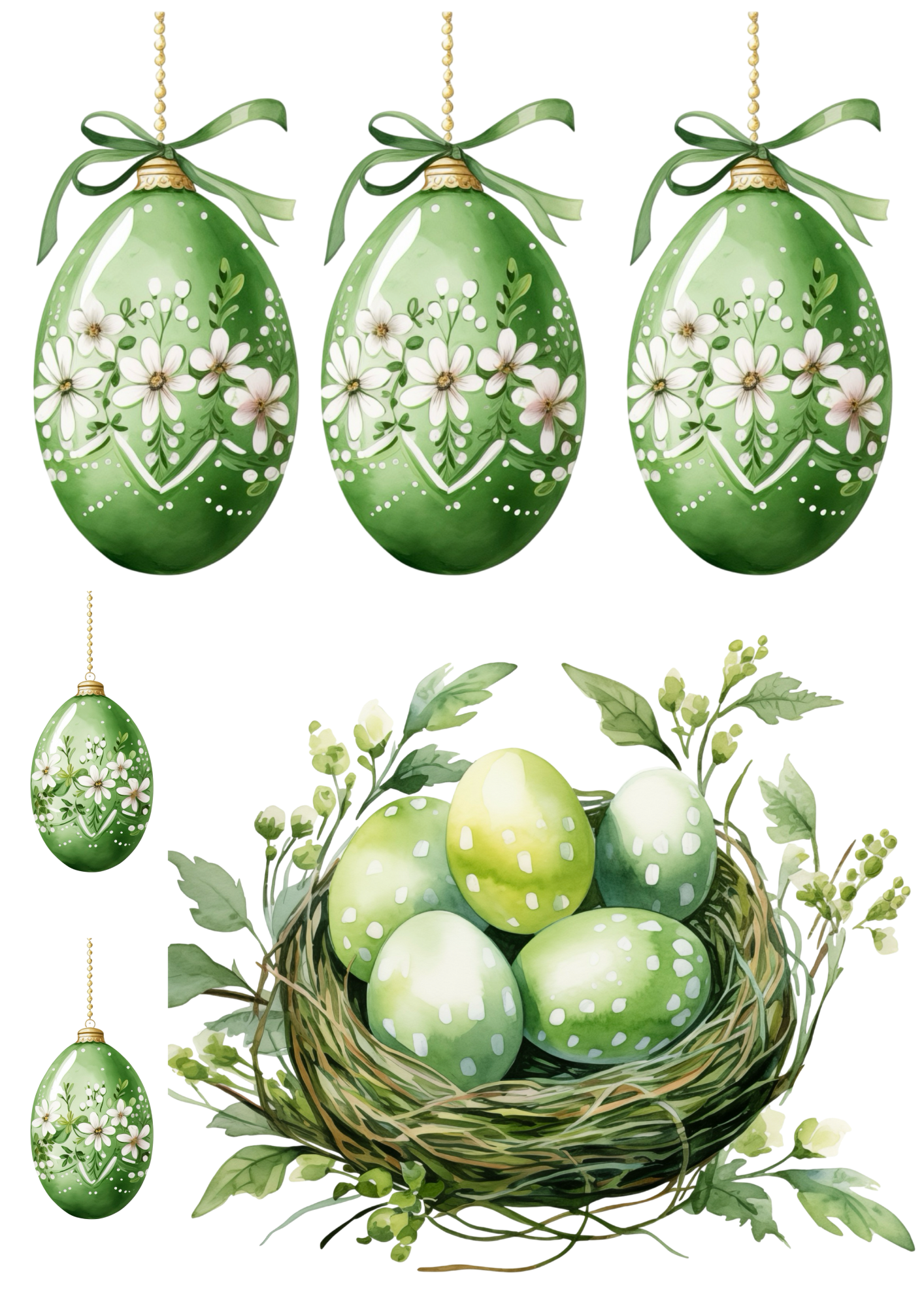 Rice Paper For Decoupage Easter Eggs In Flowers 2 Collage Cat. No. 4307
