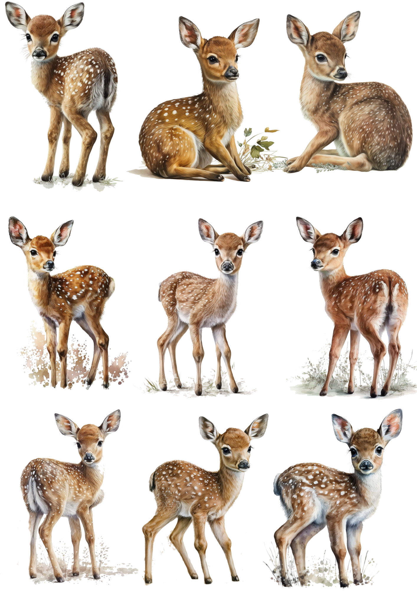 Rice Paper For Decoupage Deer Collage Cat. No. 4356