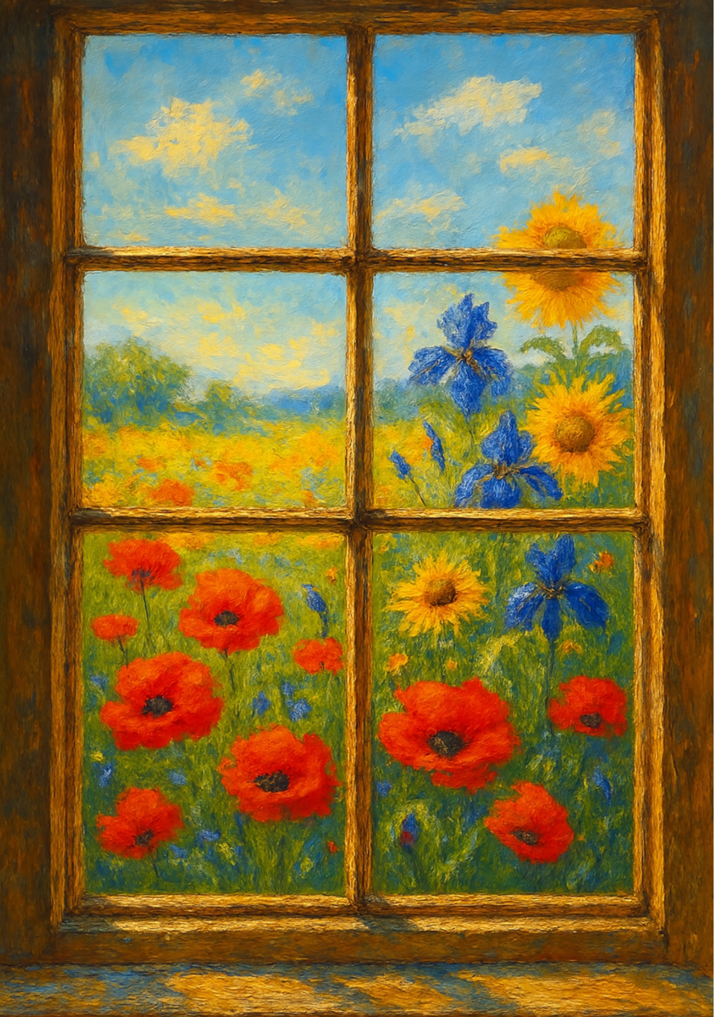 Rice Paper For Decoupage Window With Meadow View 2 Full Cat. No. 4366