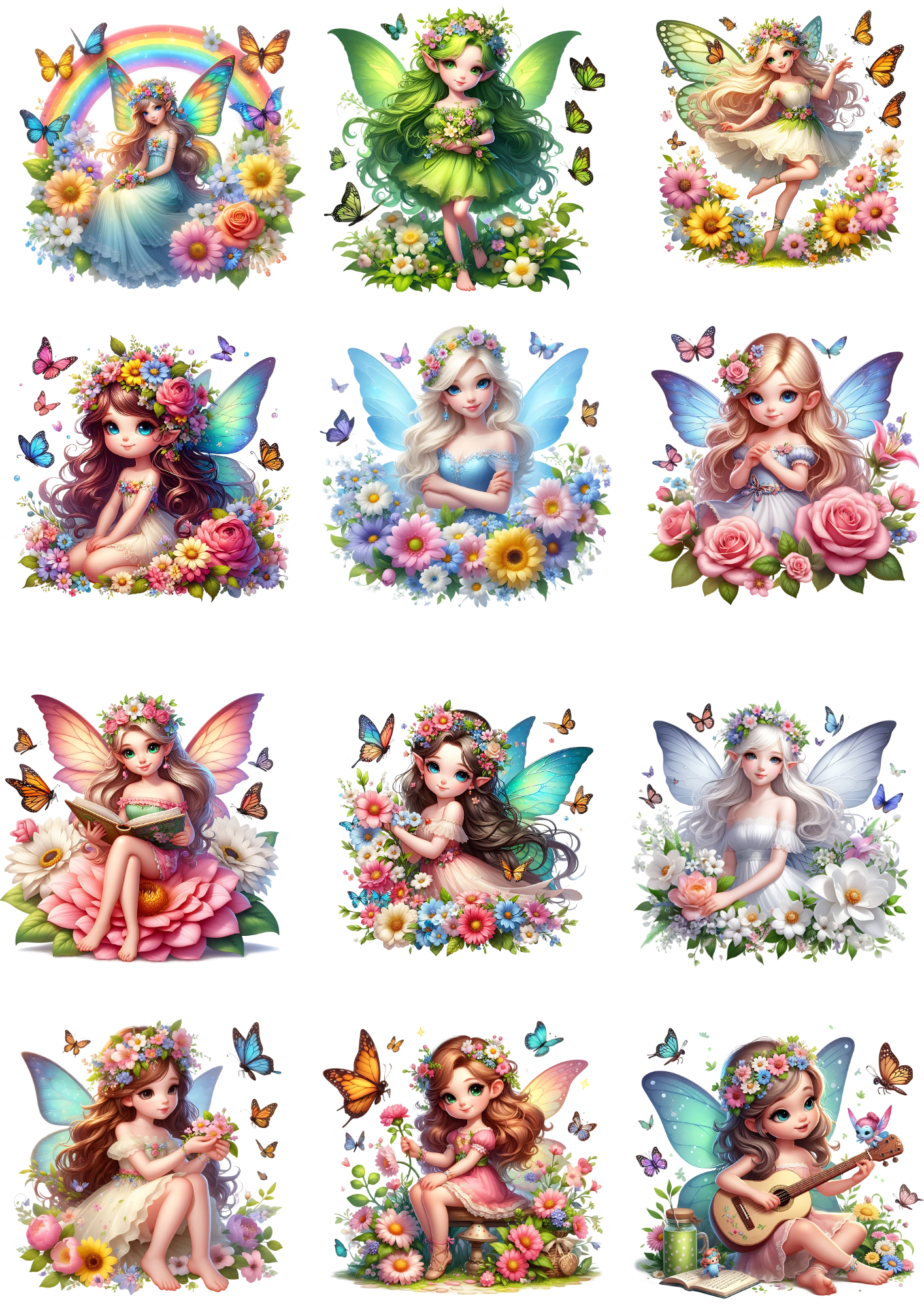 Rice Paper For Decoupage Fairy Among Butterflies And Flowers 2 Collage Cat. No. 4396