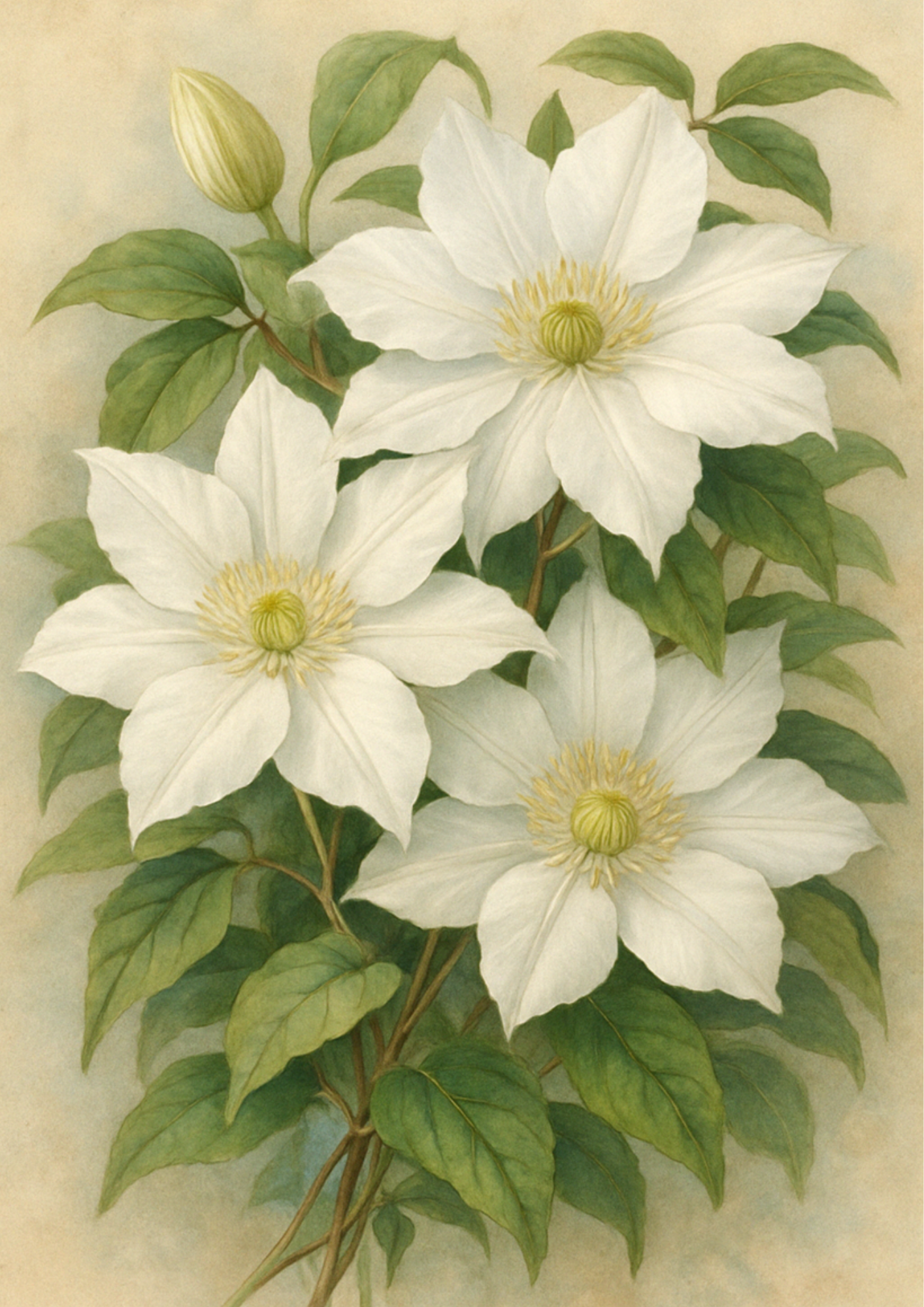 Rice Paper For Decoupage Climbing Clematis Schabby Chic Full Cat. No. 4436