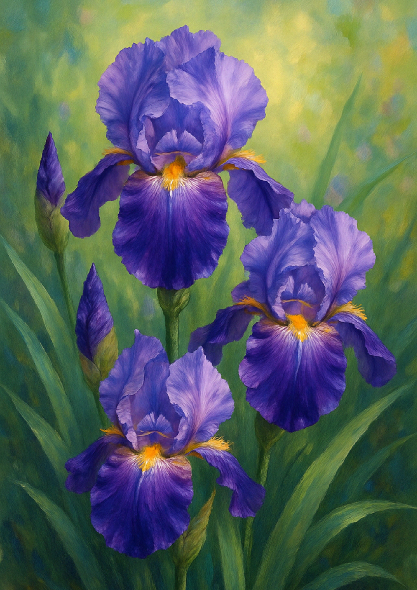 Rice Paper For Decoupage Irises Full Cat. No. 4437