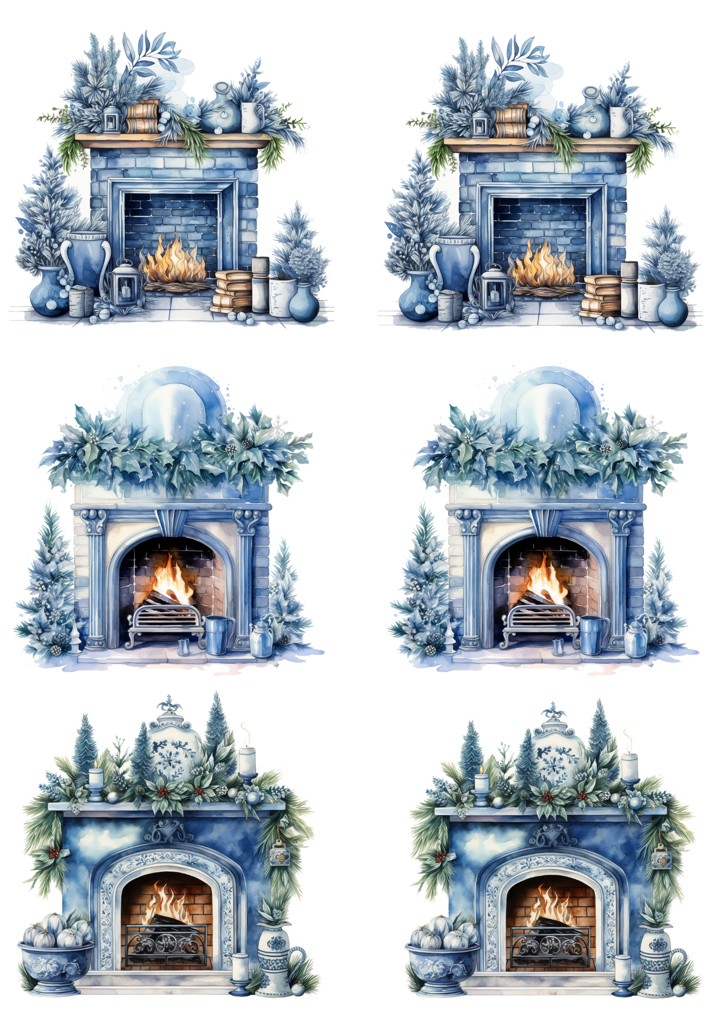 Rice Paper For Decoupage Fireplace Collage Cat. No. 4475
