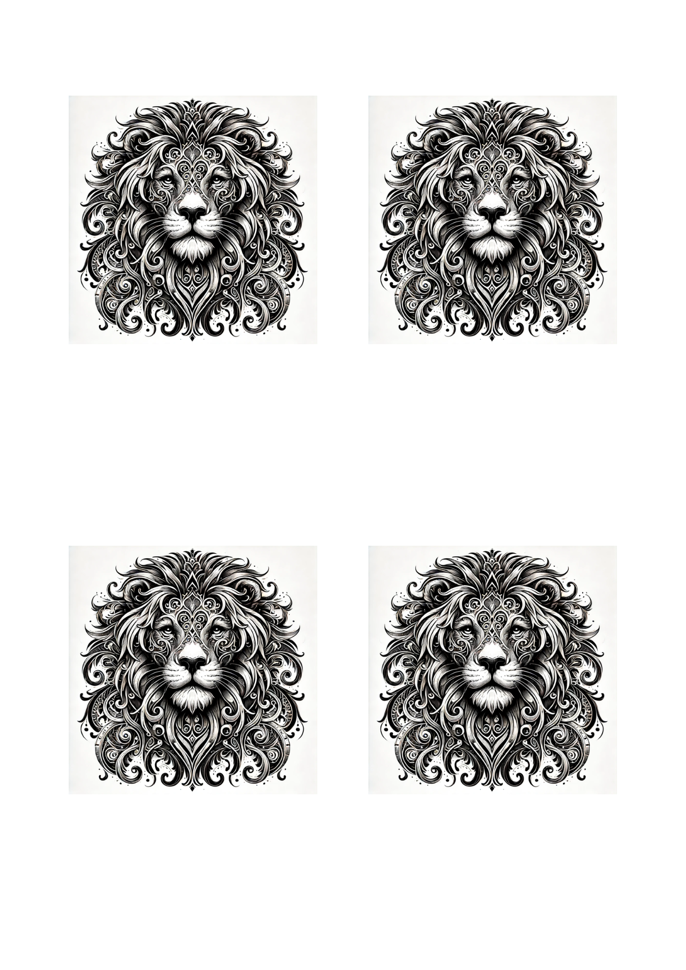 Rice Paper For Decoupage Lion In Gothic Style Collage Cat. No. 4513