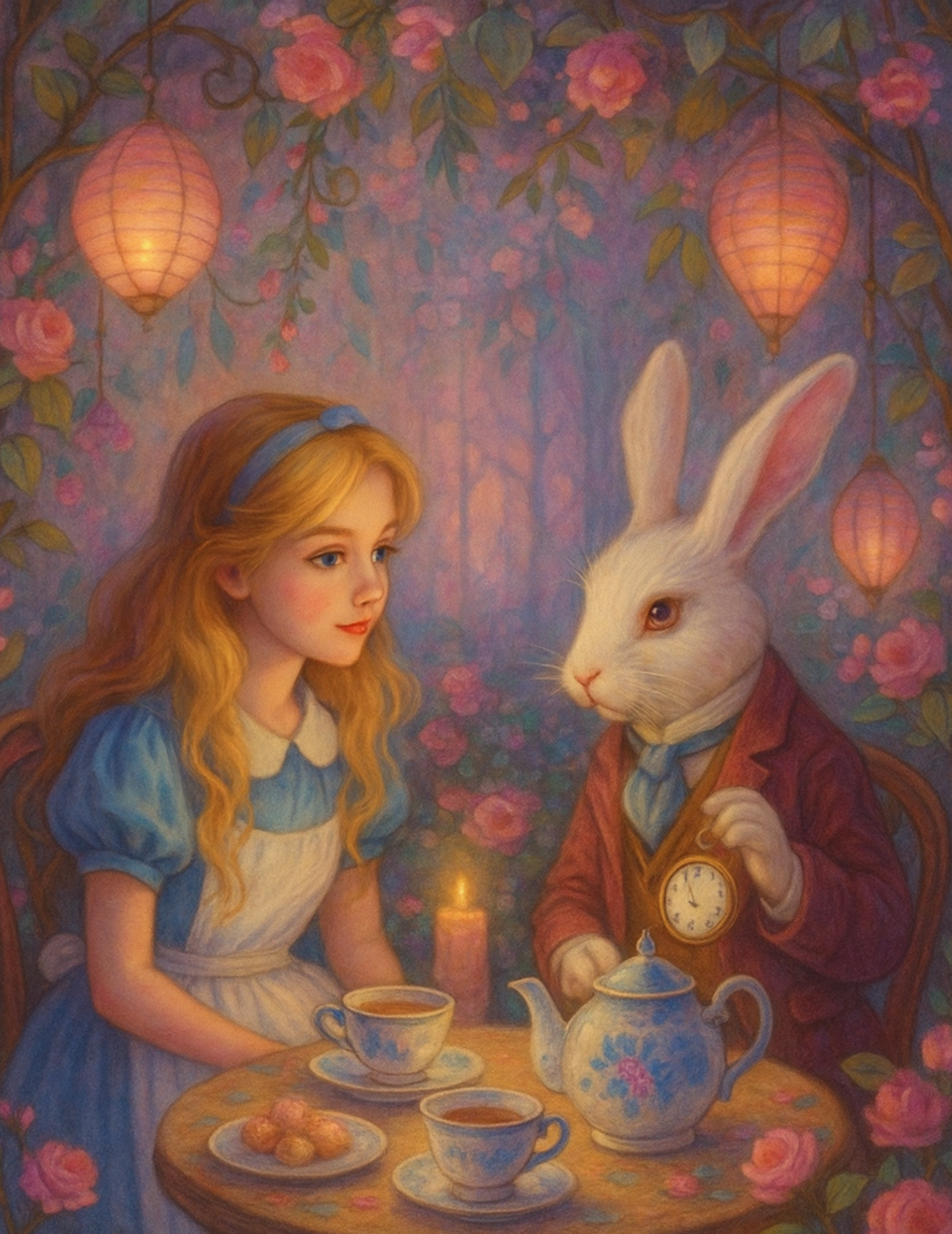 Rice Paper For Decoupage Alice In Wonderland With White Rabbit Full Cat. No. 4544