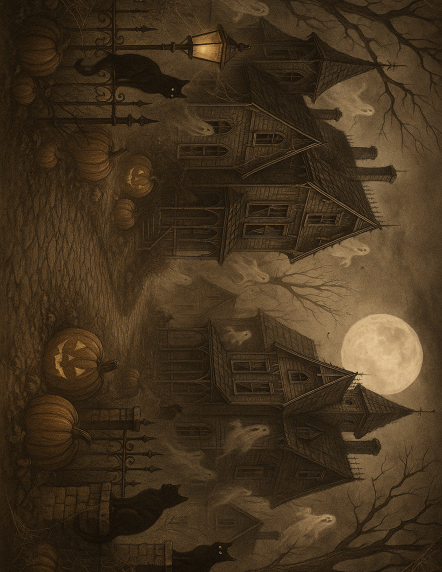 Rice Paper For Decoupage Halloween Village Full Cat. No. 4643