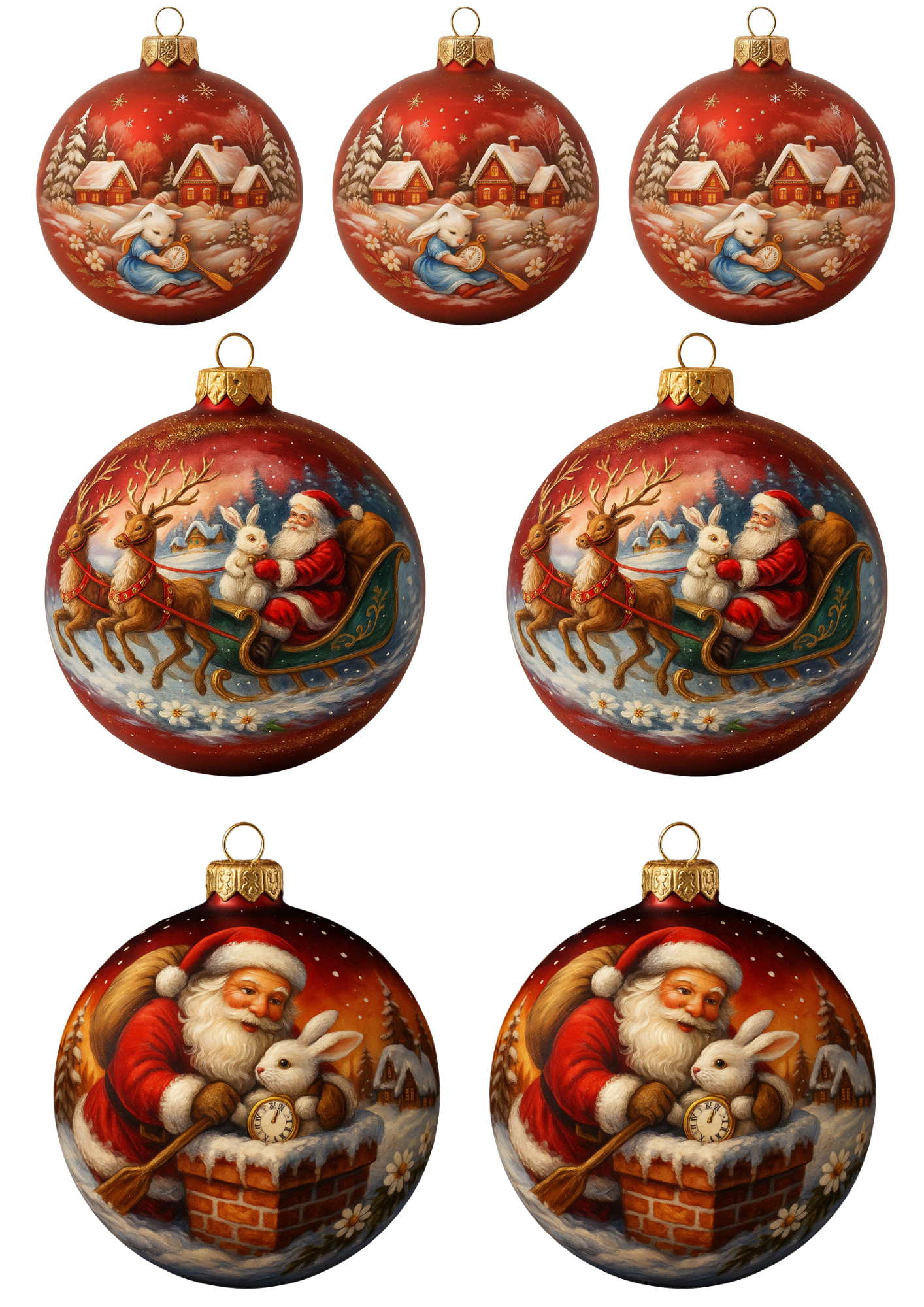 Rice Paper For Decoupage Christmas Tree Baubles With Alice In Wonderland Motif Collage Cat. No. 4731