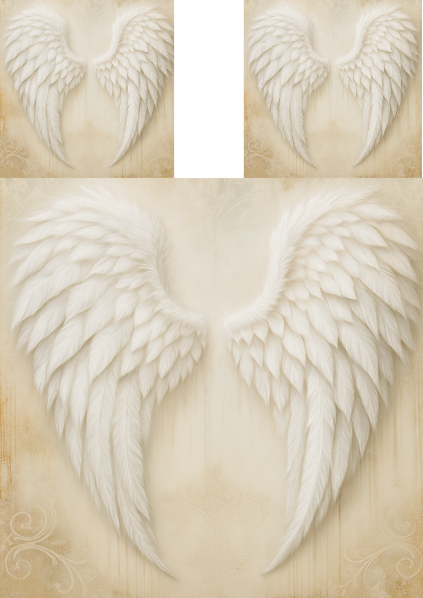 Rice Paper For Decoupage White Angel Wings Full Cat. No. 4737