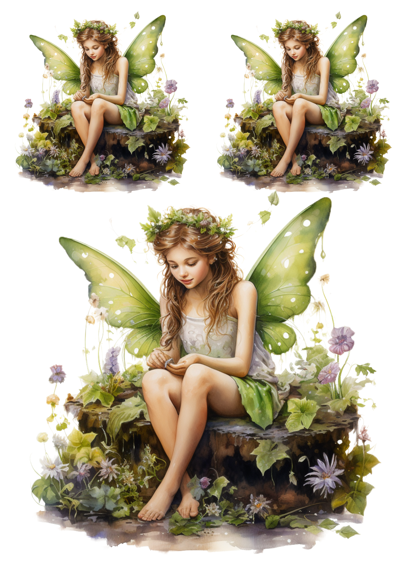 Rice Paper For Decoupage Fairy Forest Collage Cat. No. 4804