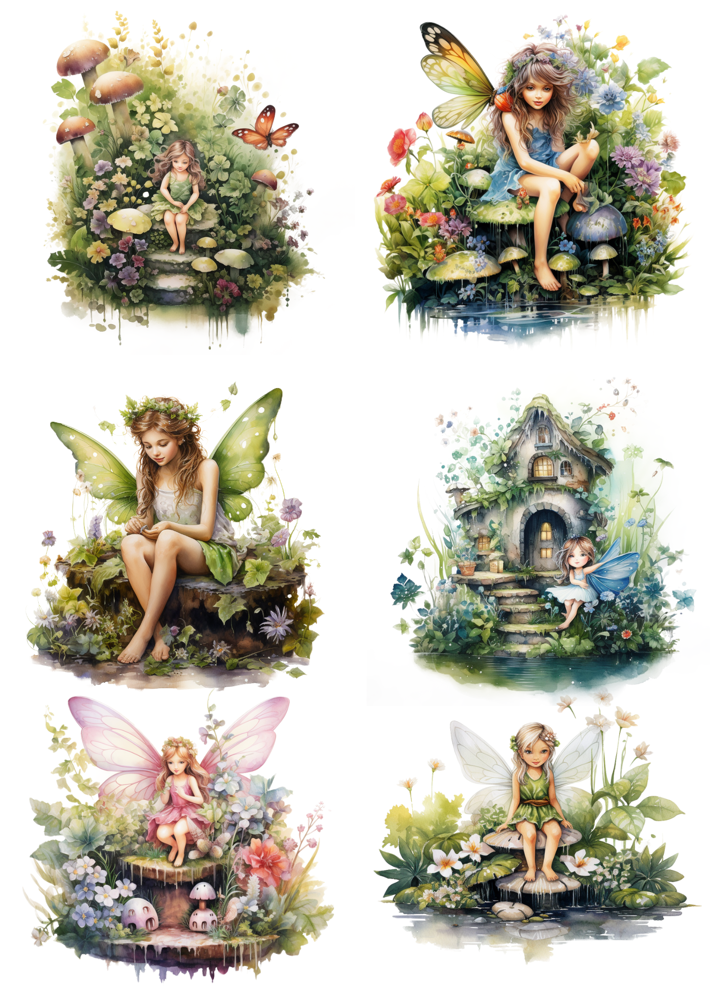 Rice Paper For Decoupage Fairy Forest Collage Cat. No. 4807
