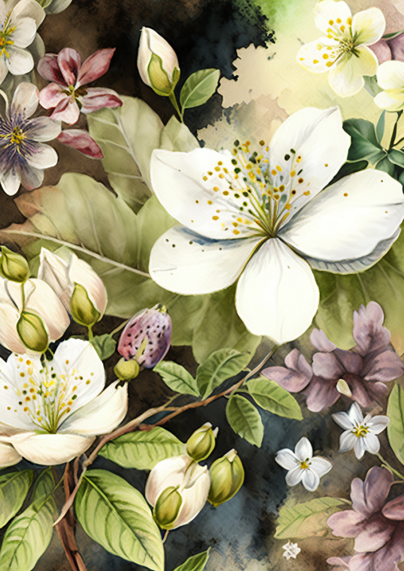 Rice Paper For Decoupage Floral Background Full Cat. No. 4808