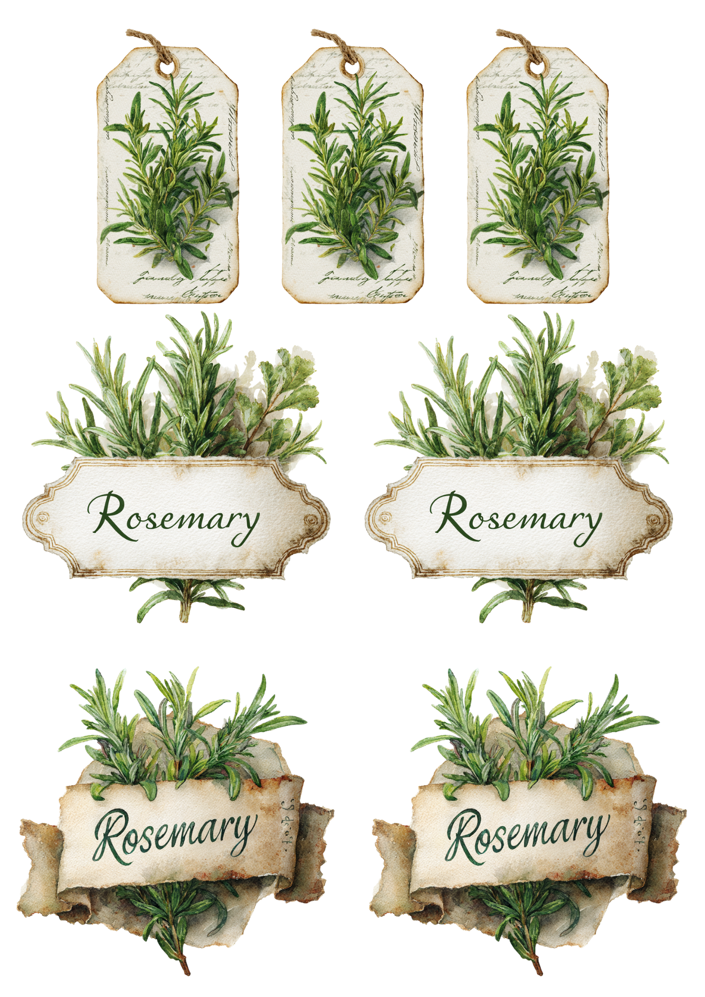 Rice Paper For Decoupage Rosemary Collage Cat. No. 4946