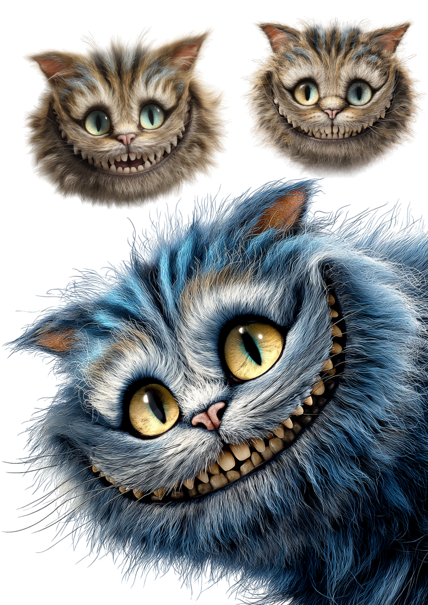 ice Paper For Decoupage Alice in Wonderland Cheshire Cat Collage Cat. No. 4963