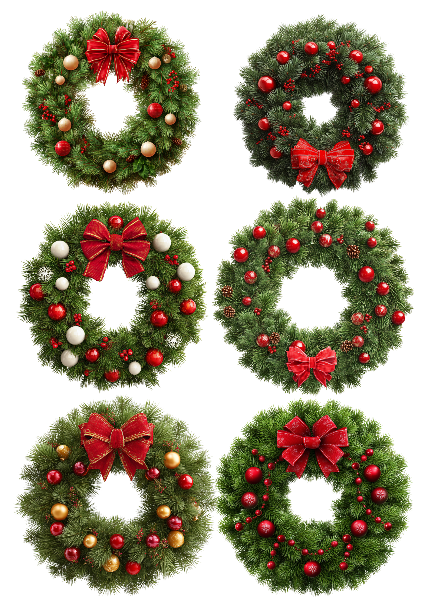 Rice Paper For Decoupage Christmas Wreath Collage Cat. No. 4991