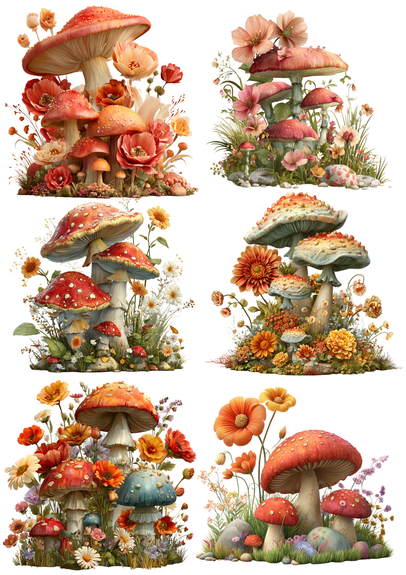 Rice Paper for Decoupage Magic Mushrooms from Wonderland Collage Cat. No.4993