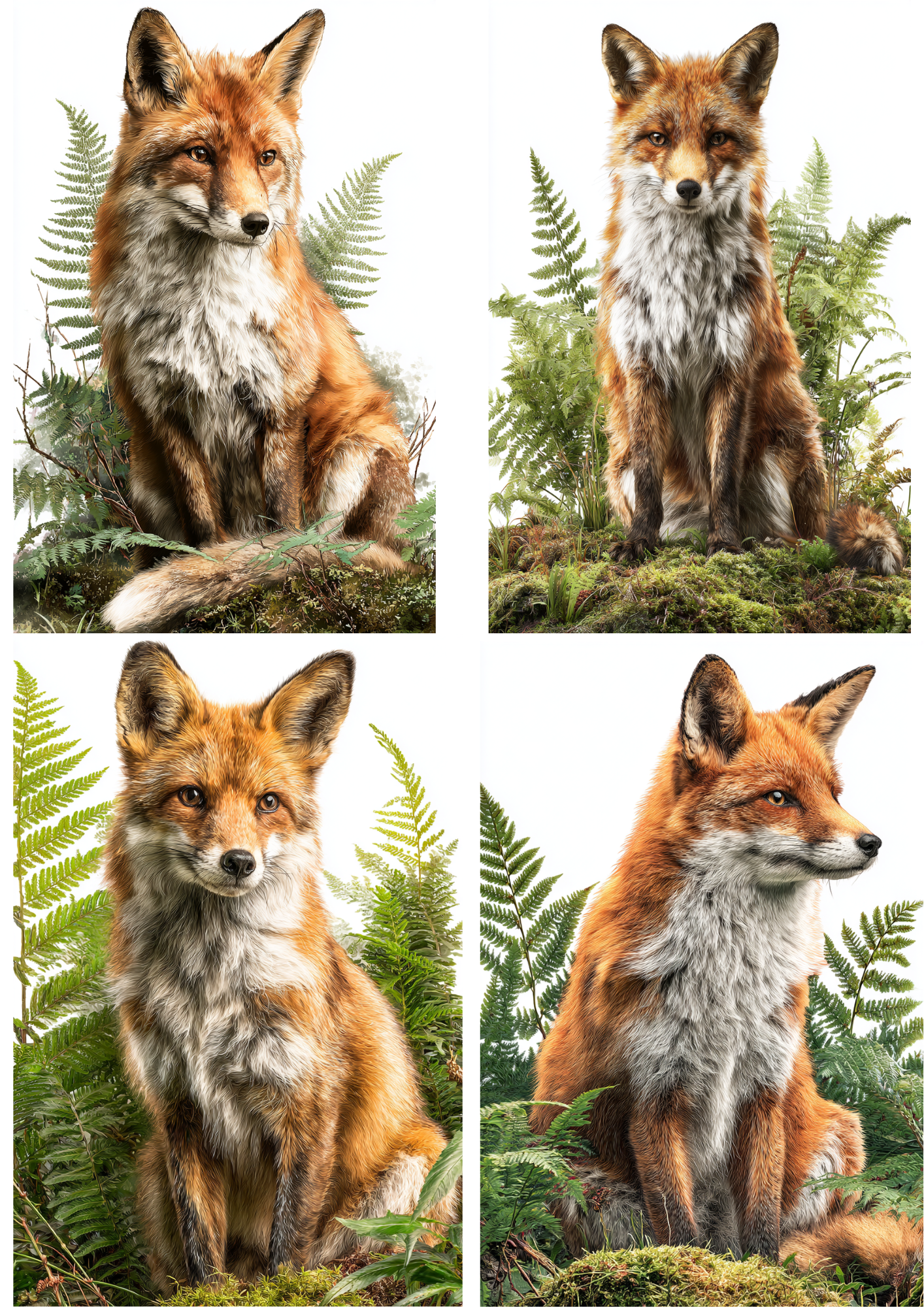 Rice Paper For Decoupage Fox Collage Cat. No. 4994
