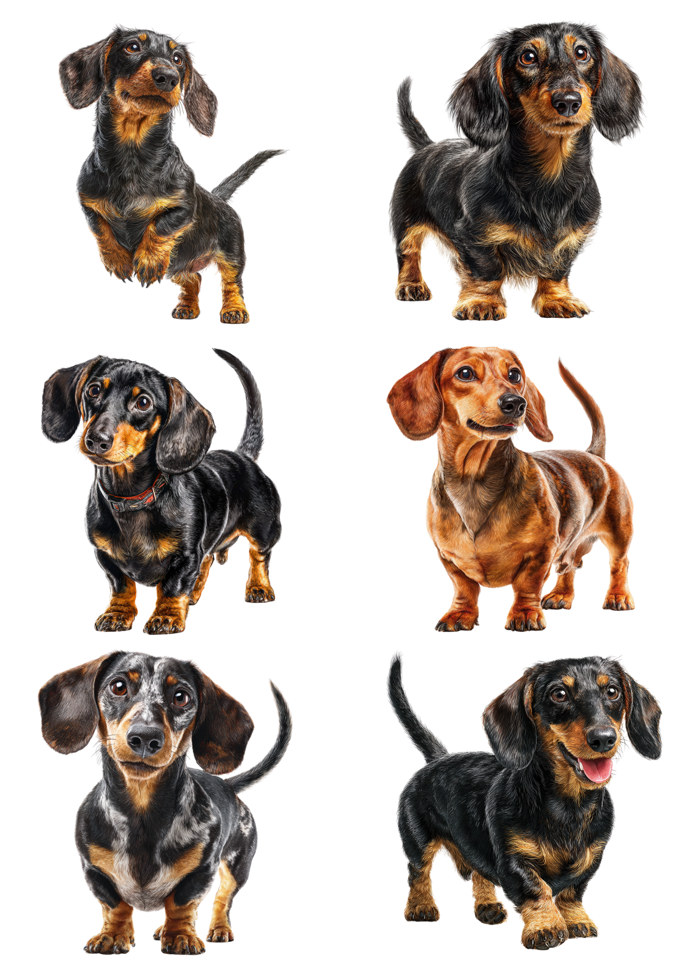 Rice Paper For Decoupage Dachshund Collage Cat. No. 5030