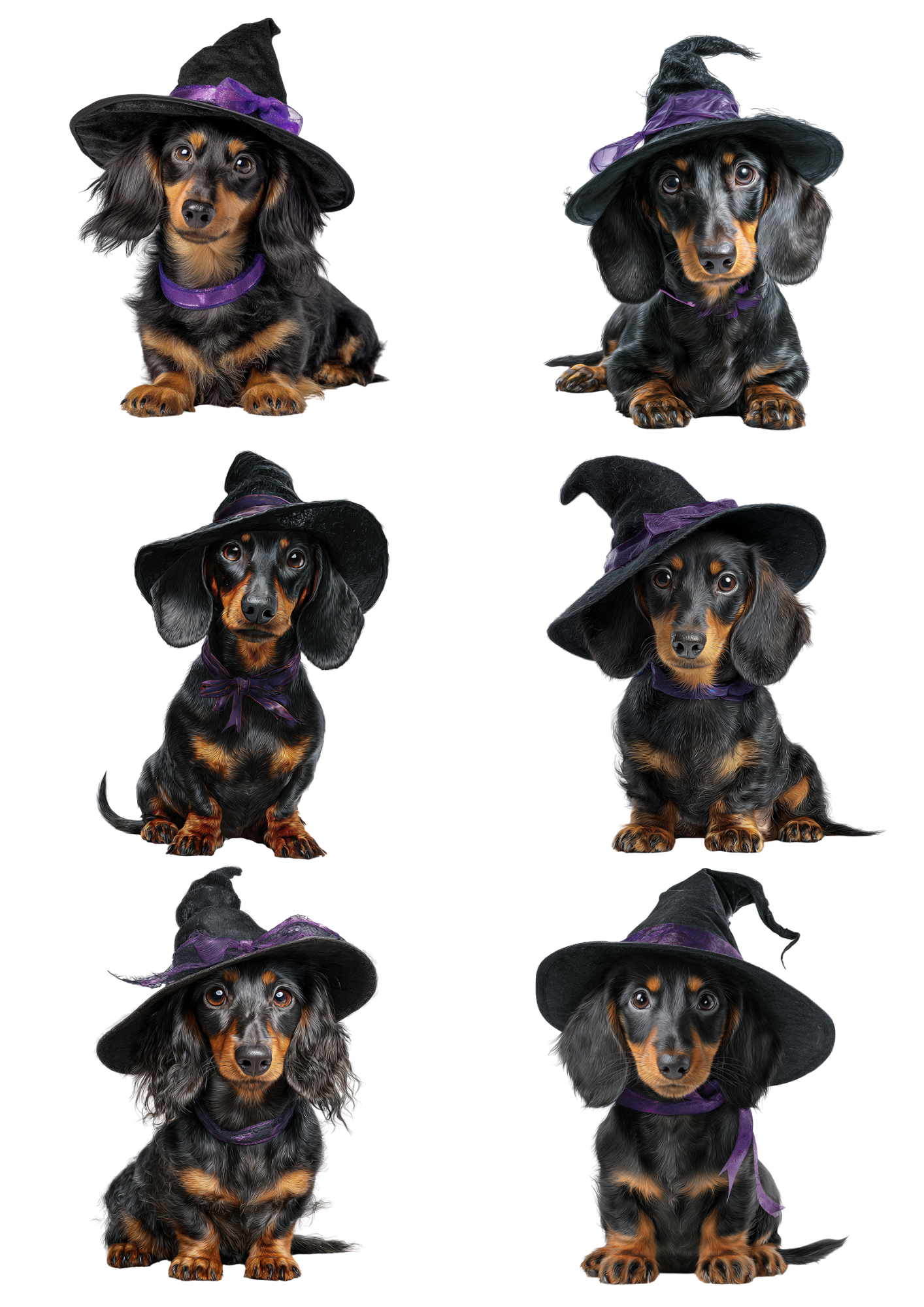 Rice Paper For Decoupage Dachshund In A Hat Collage Cat. No. 5032