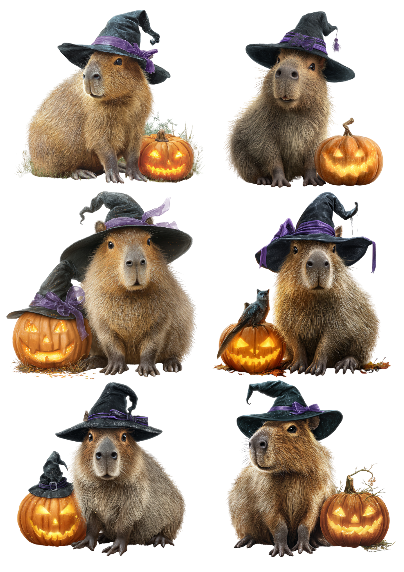 Rice Paper For Decoupage Capybara With Pumpkins Collage Cat. No. 5043