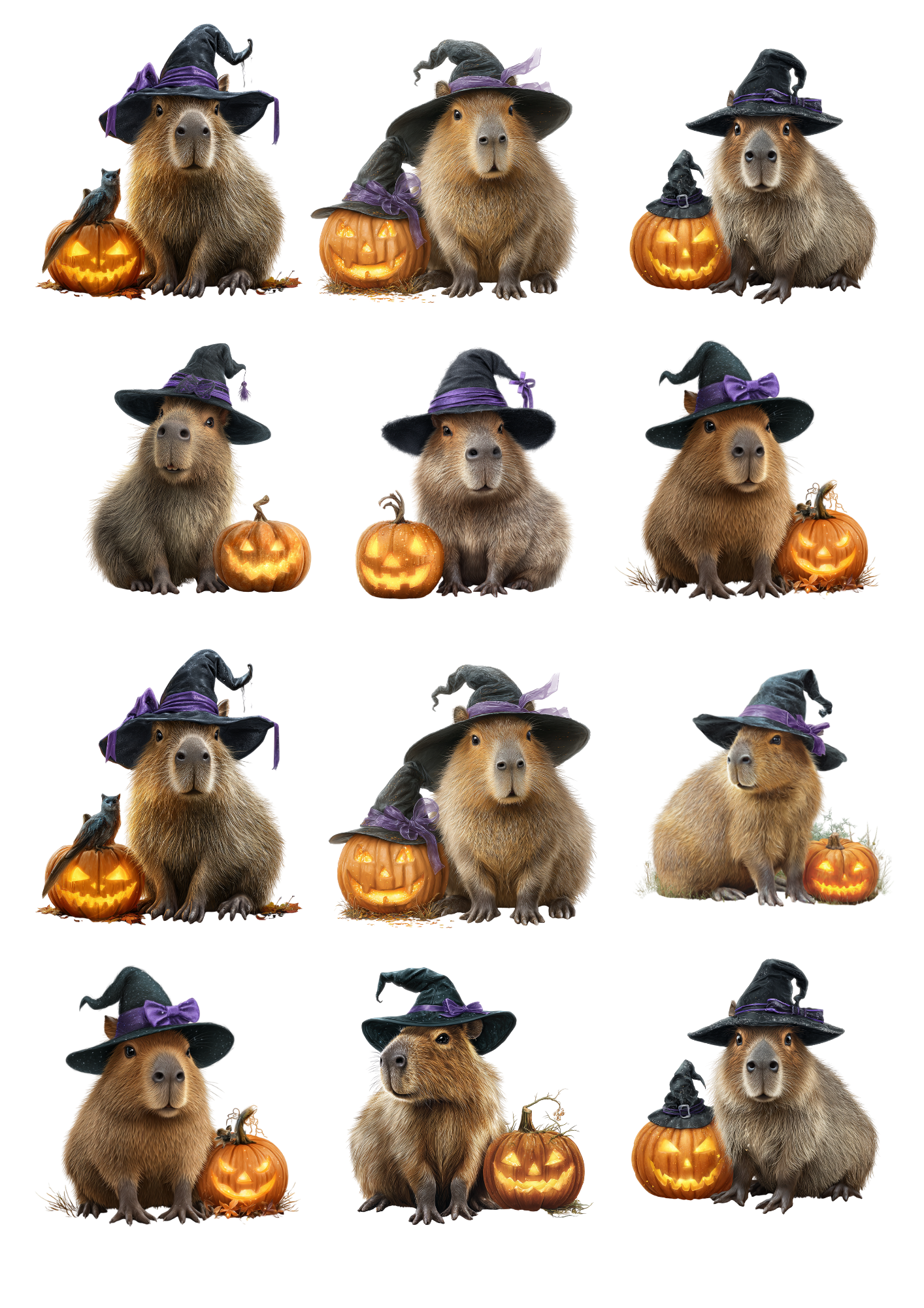 Rice Paper For Decoupage Capybara With Pumpkins Collage Cat. No. 5044