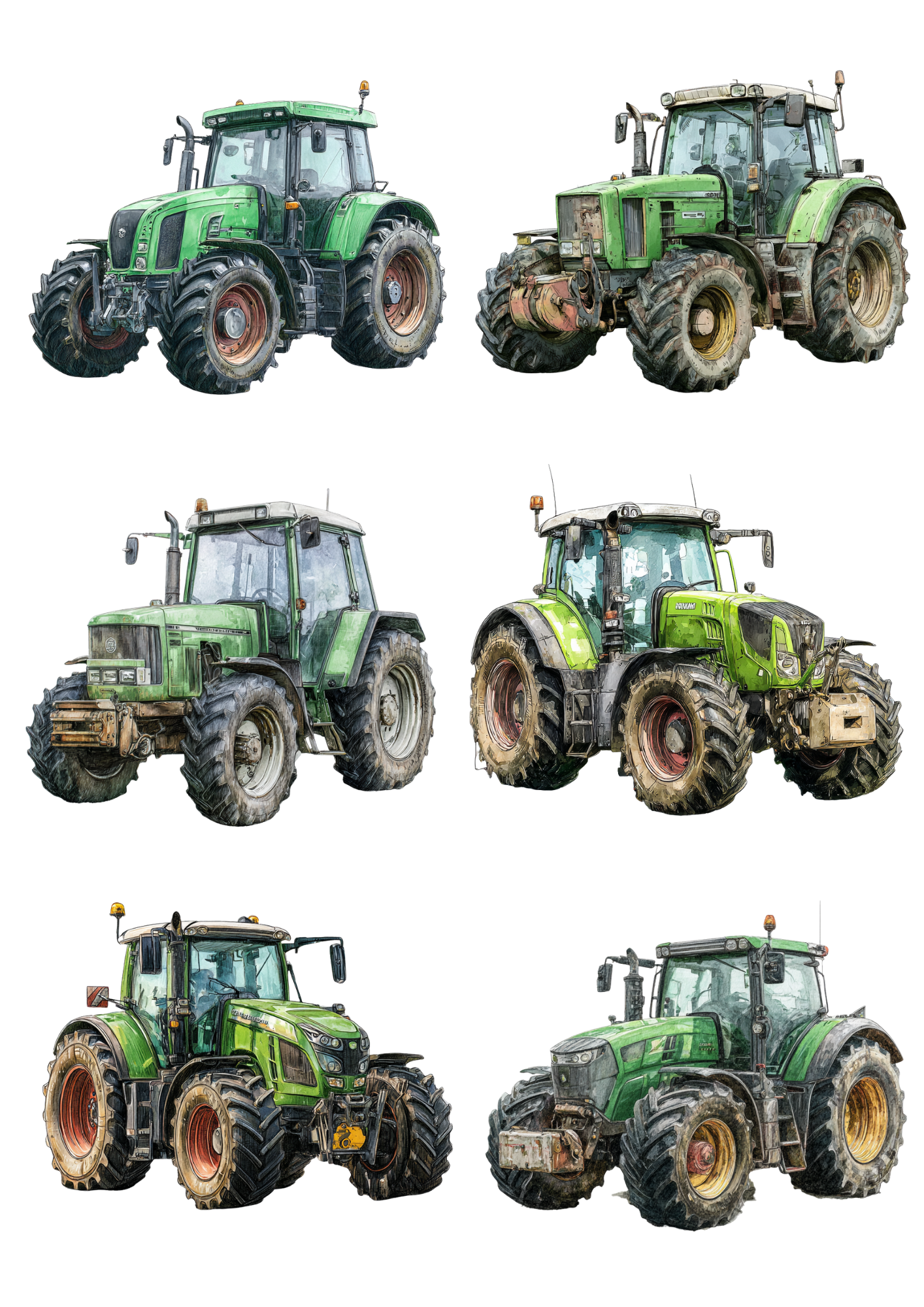 Rice Paper For Decoupage Tractor Collage Cat. No. 5066