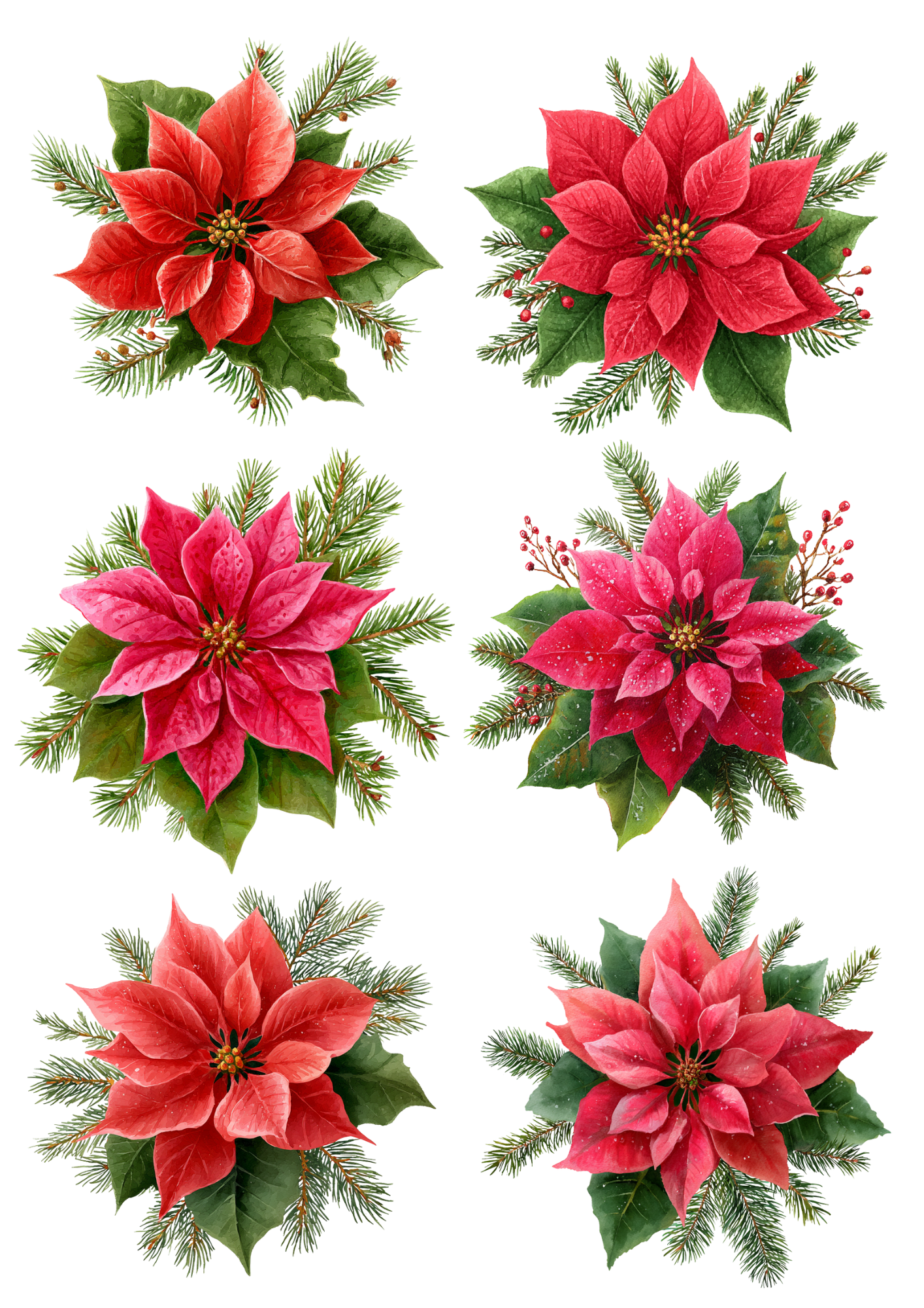 Rice Paper For Decoupage Poinsettia Collage Cat. No. 5121