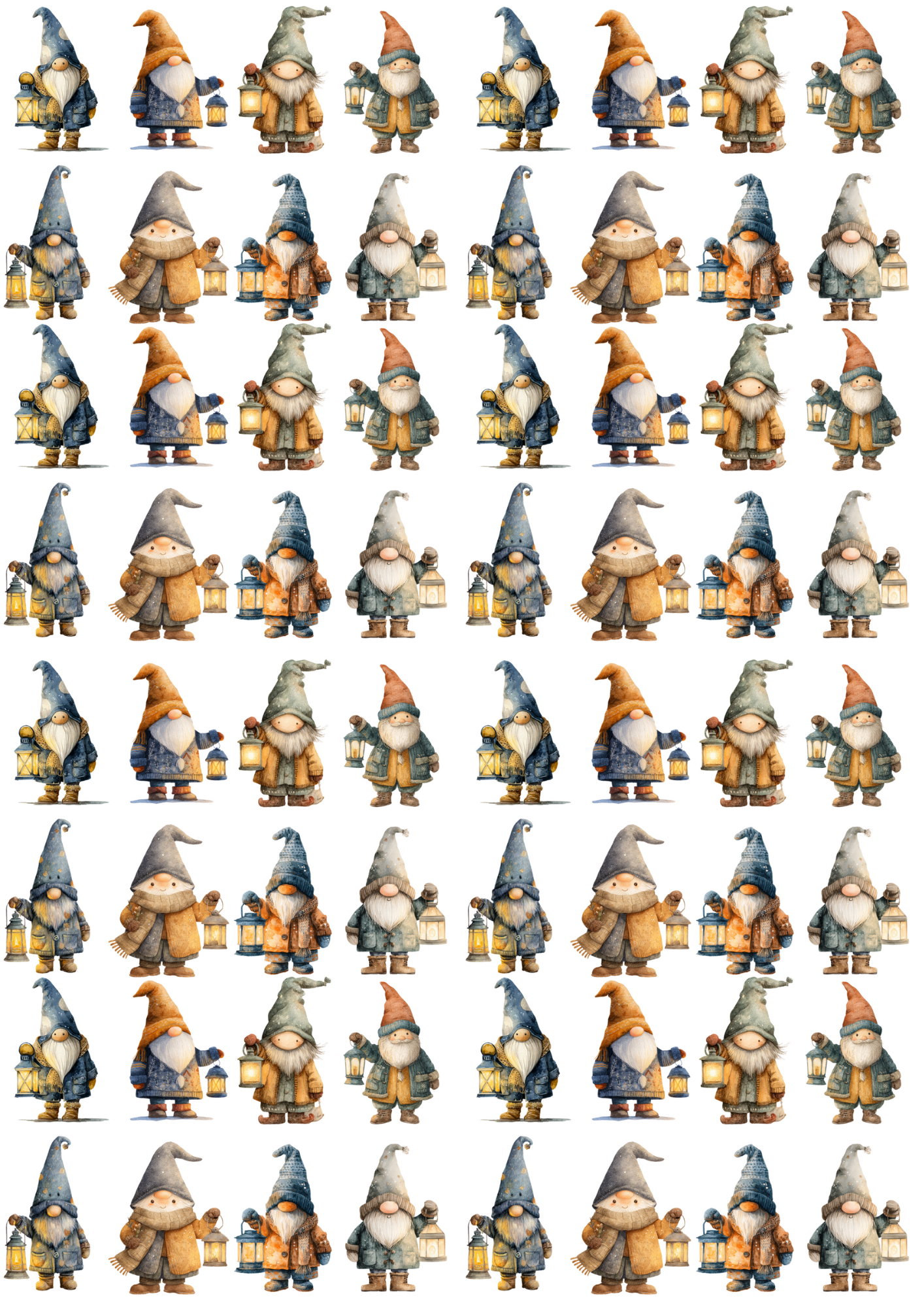Rice Paper For Decoupage Leprechauns With Lanterns Collage Cat. No. 5161