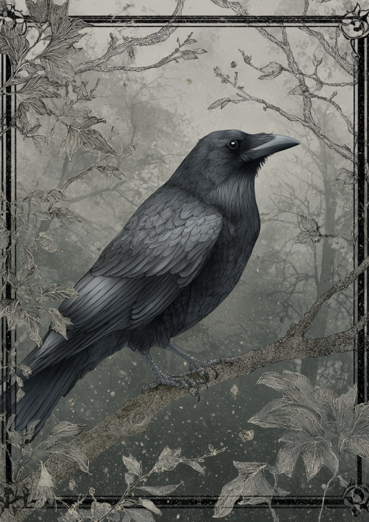 Rice Paper For Decoupage Raven Background For Journaling Full Cat. No. 5176