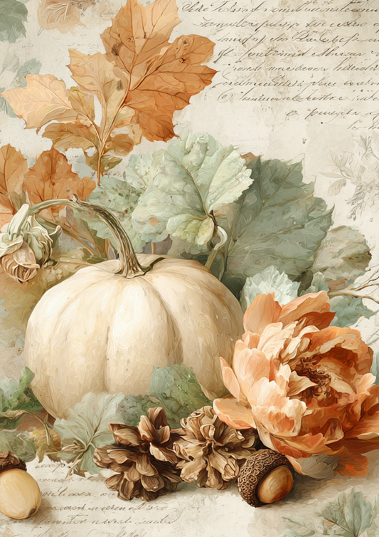 Rice Paper For Decoupage Pumpkins Journaling Background Full Cat. No. 5184