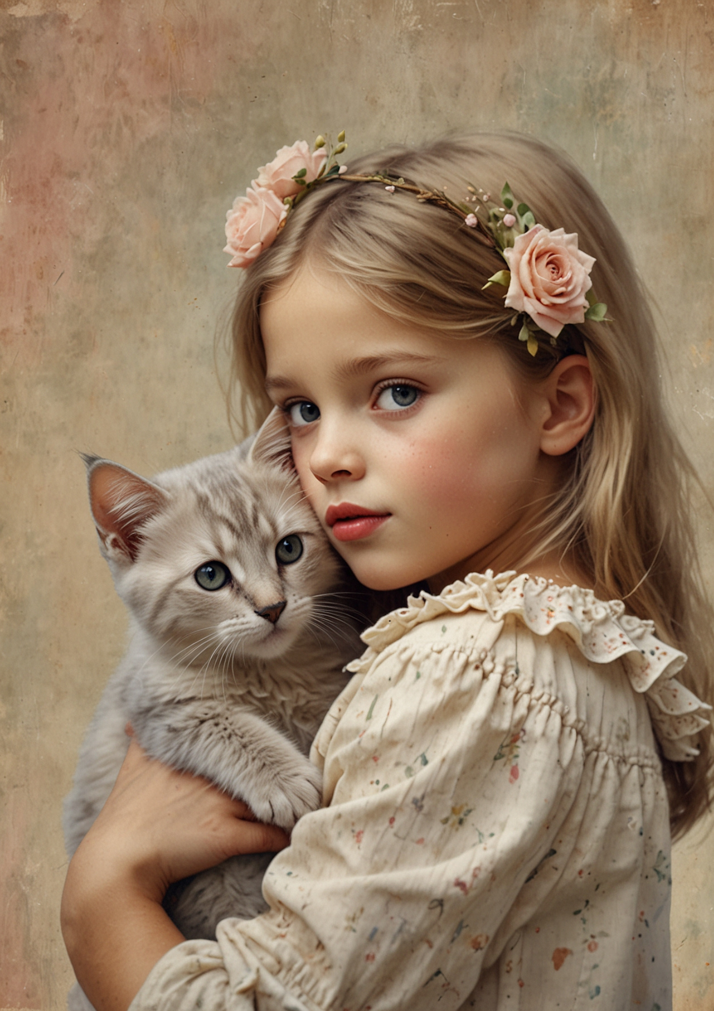 Rice Paper For Decoupage Girl With Dog Cat Journaling Full Cat. No. 5319