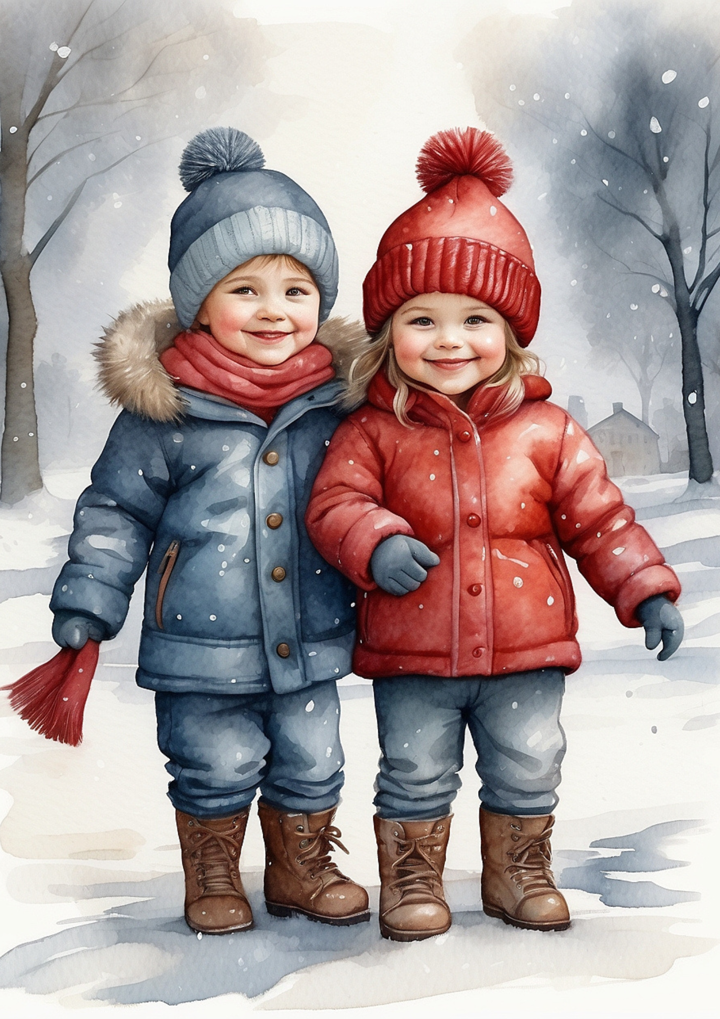 Rice Paper For Decoupage Children In Winter Full Cat. No. 5327