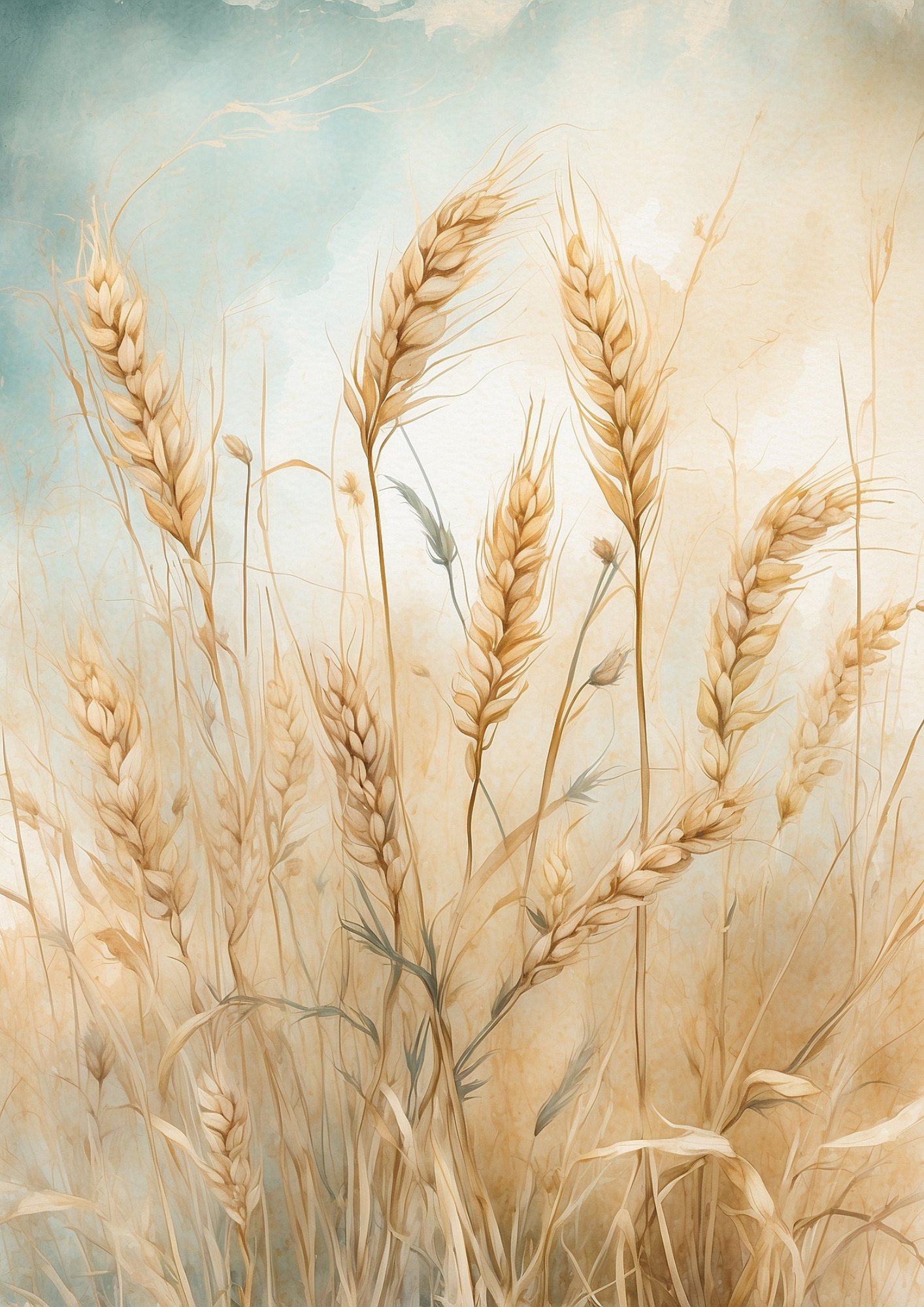 Rice Paper For Decoupage Wheat Journaling Background Full Cat. No. 5337