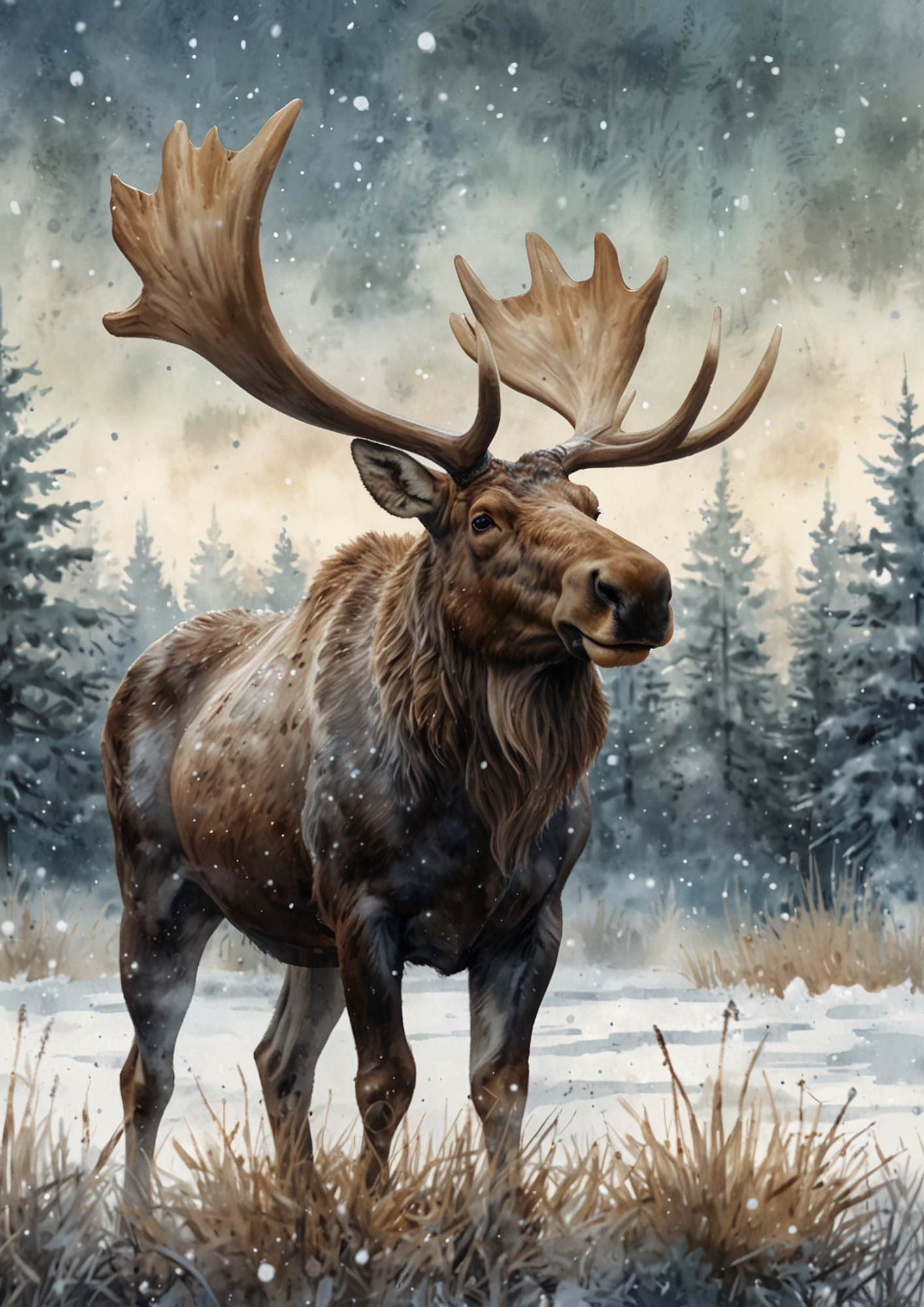 Rice Paper For Decoupage Reindeer Background For Journaling Full Cat. No. 5359