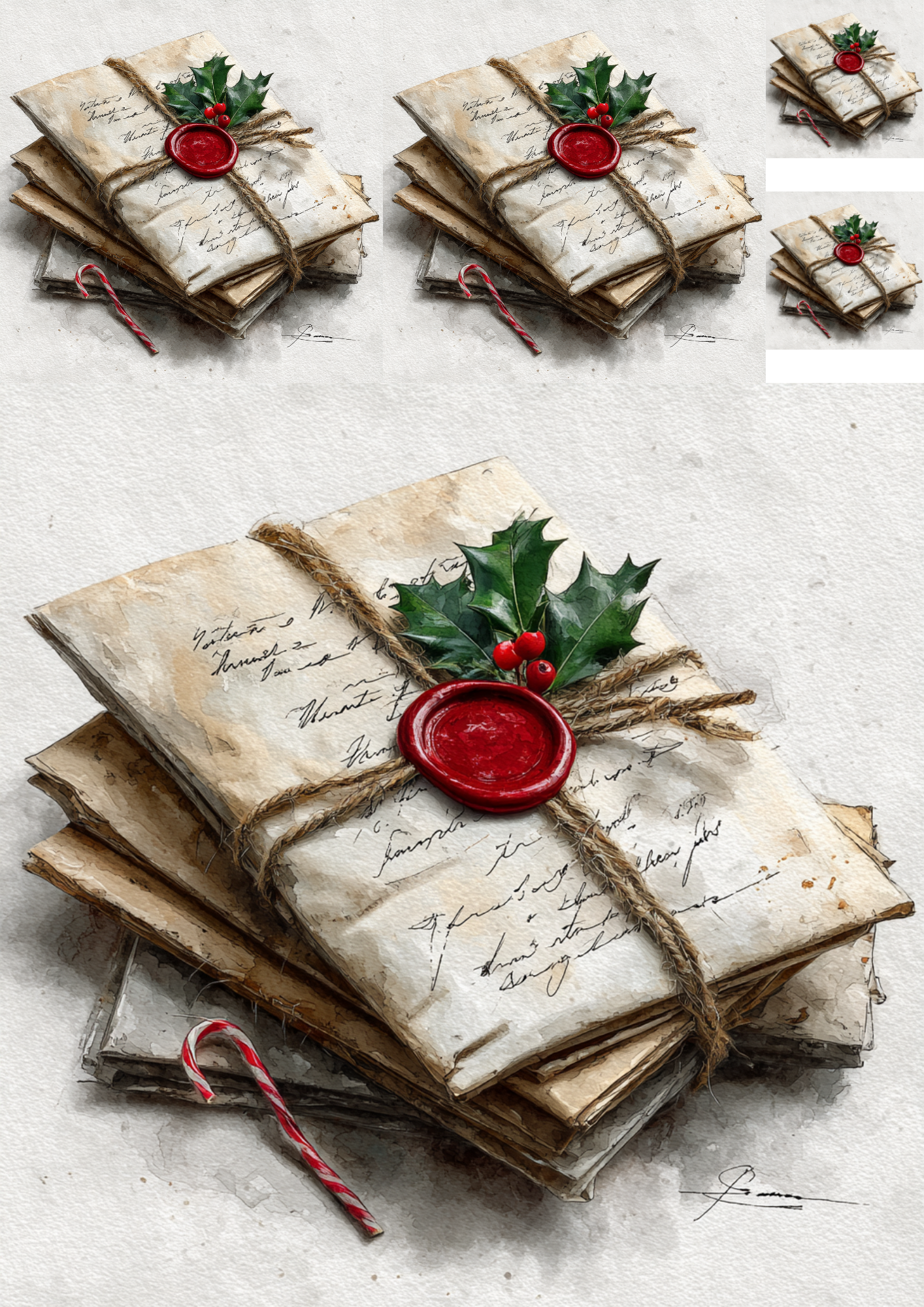 Rice Paper For Decoupage Letters To Santa Collage Cat. No. 5369