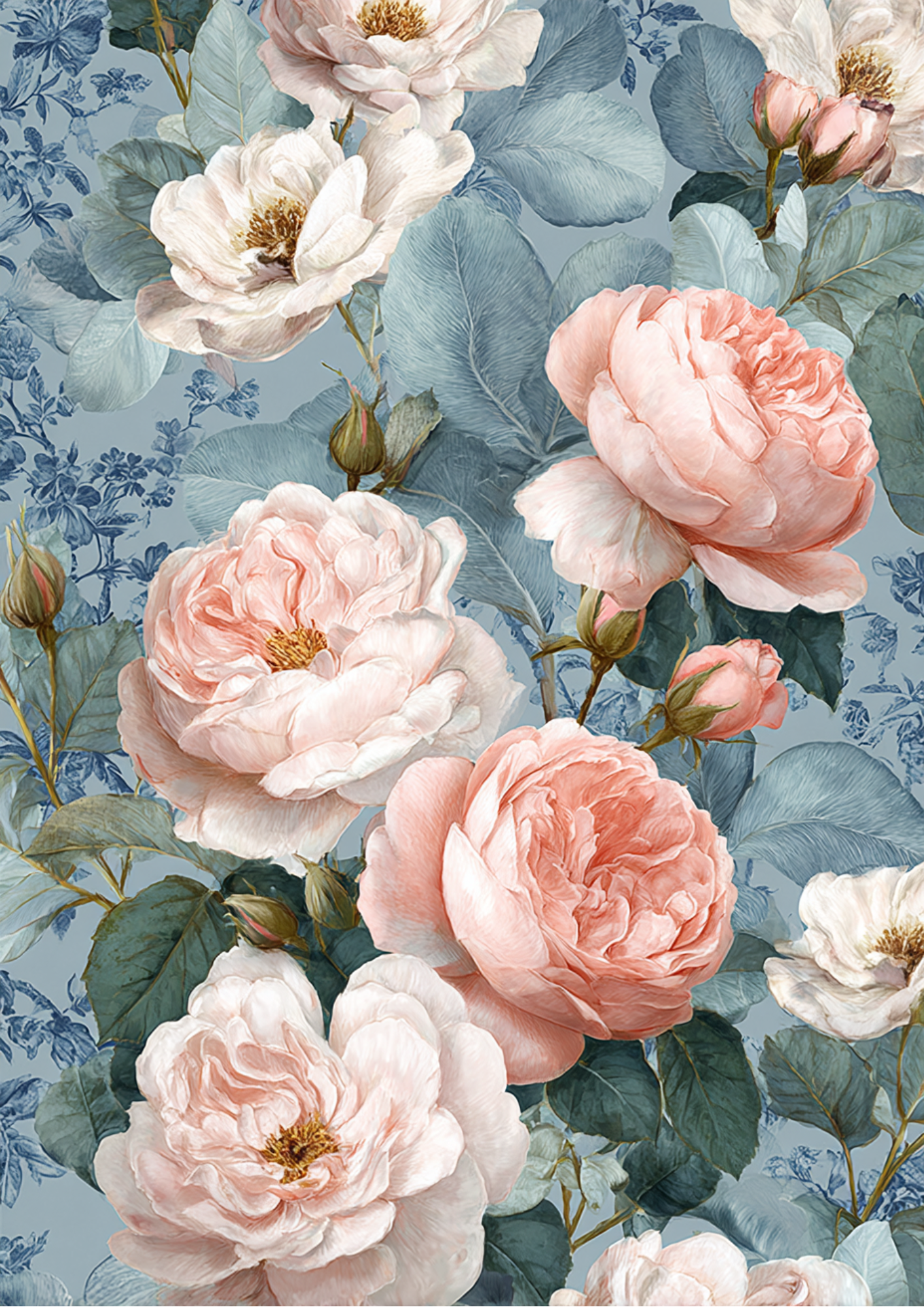 Rice Paper For Decoupage Floral Background Full Cat. No. 5375