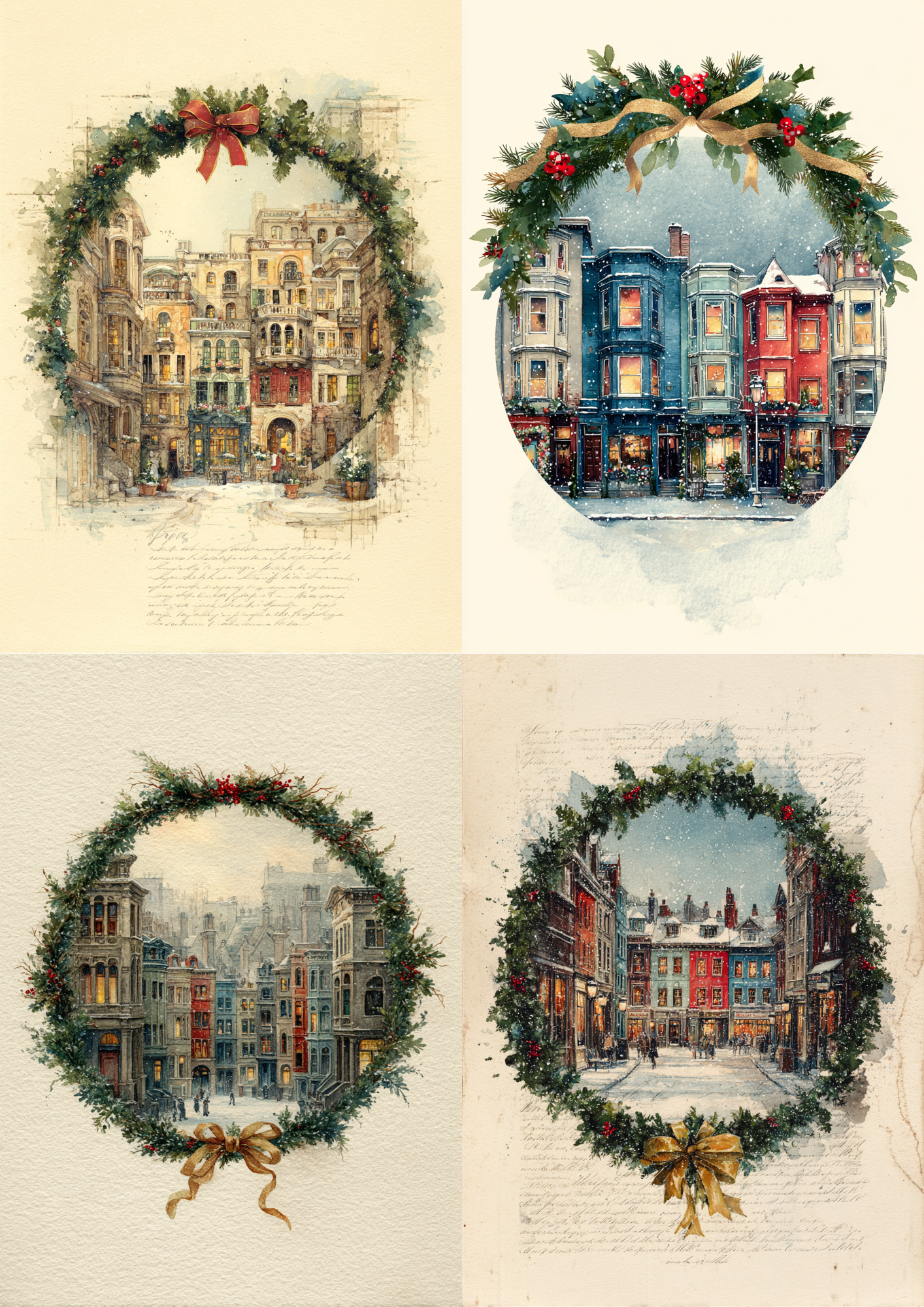 Rice Paper For Decoupage Christmas City Collage Cat. No. 5414