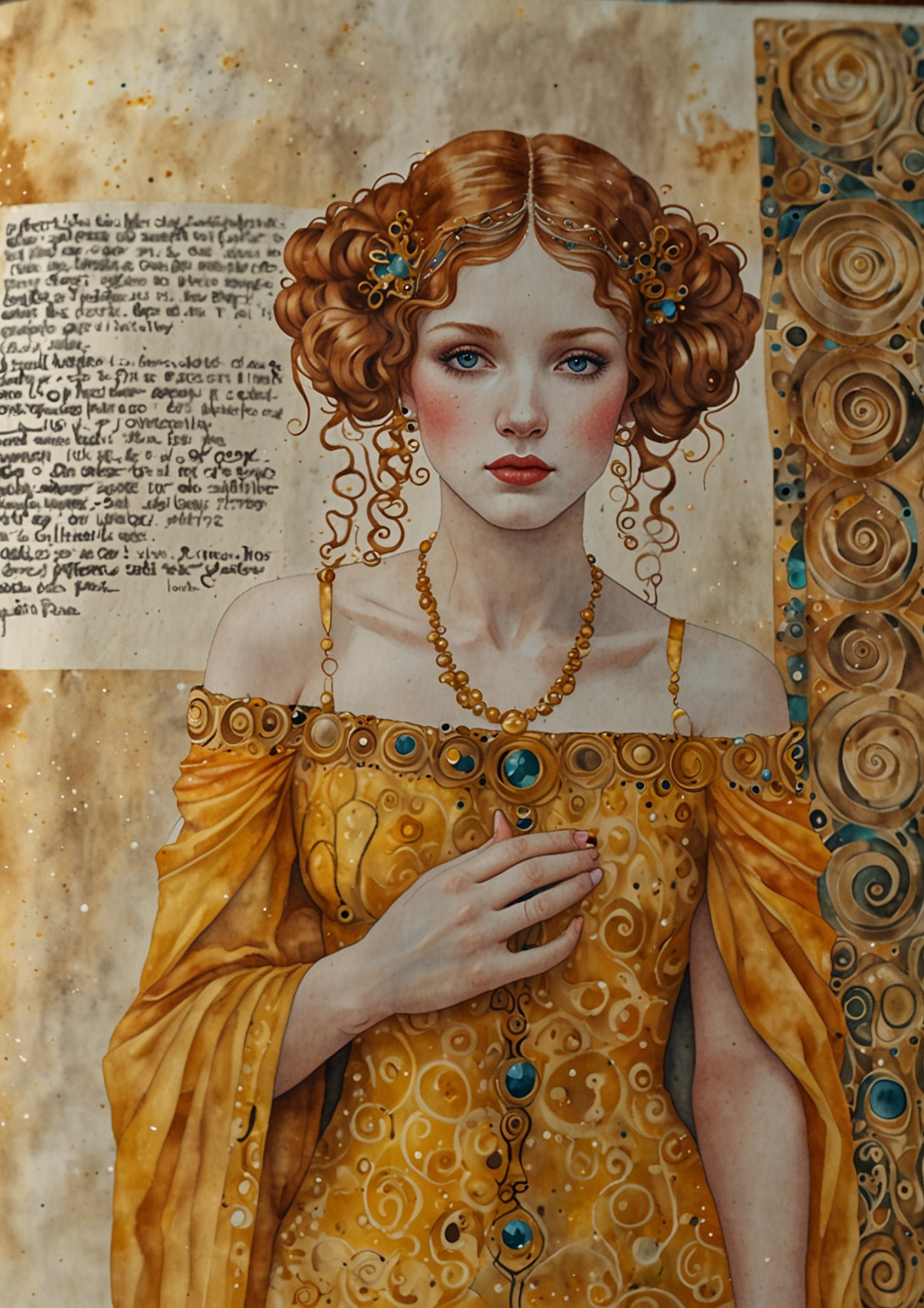 Rice Paper For Decoupage Woman in the Style of Gustav Klimt Full Cat. No. 5416