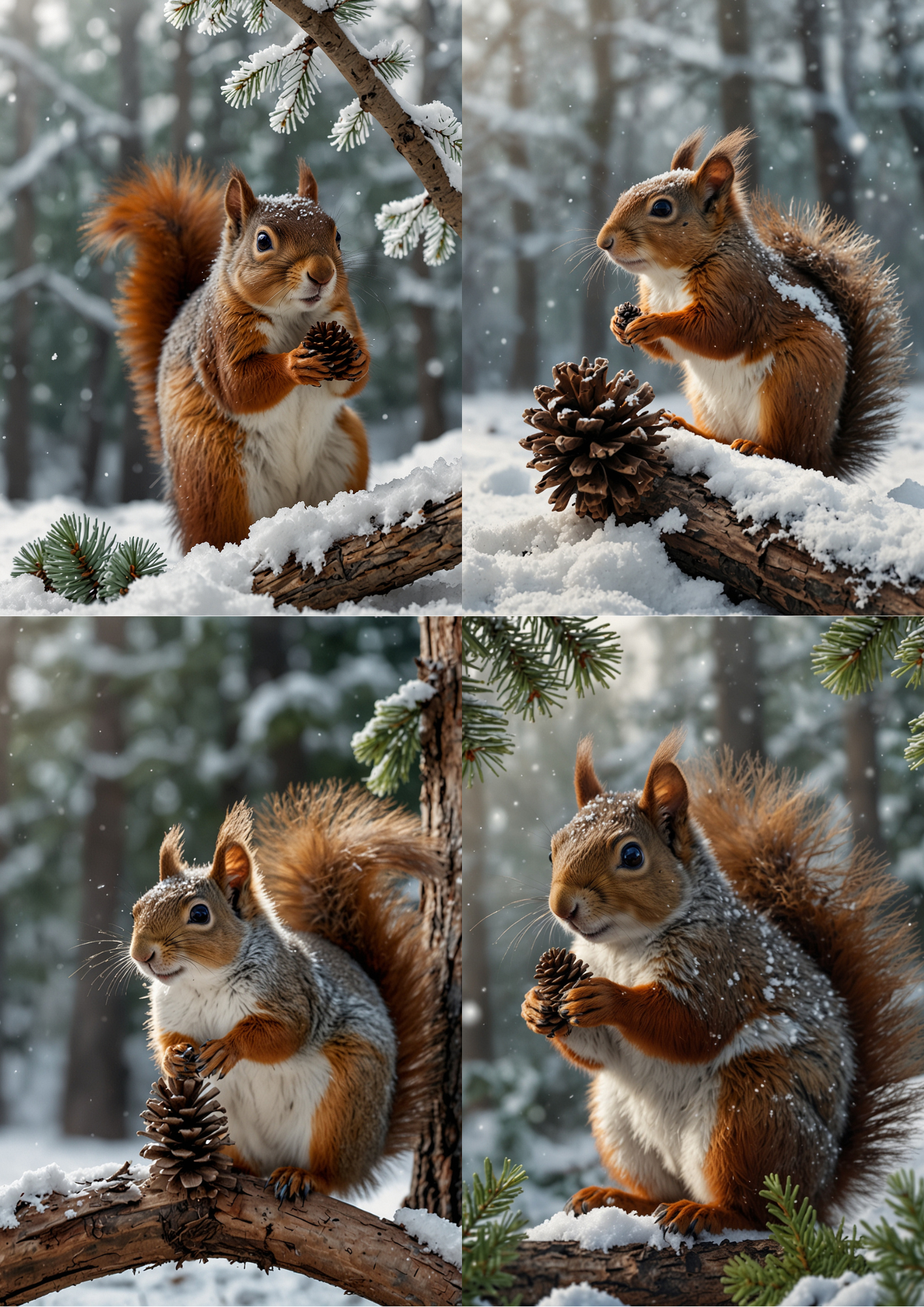 Rice Paper for Decoupage Red Squirrel Collage Cat. No. 5438