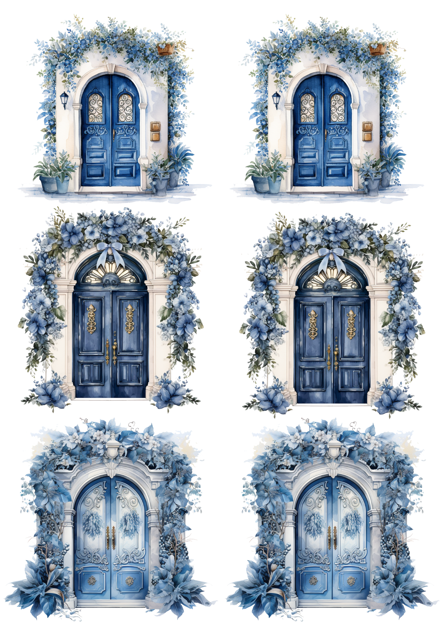Rice Paper For Decoupage Doors Collage Cat. No. 5522