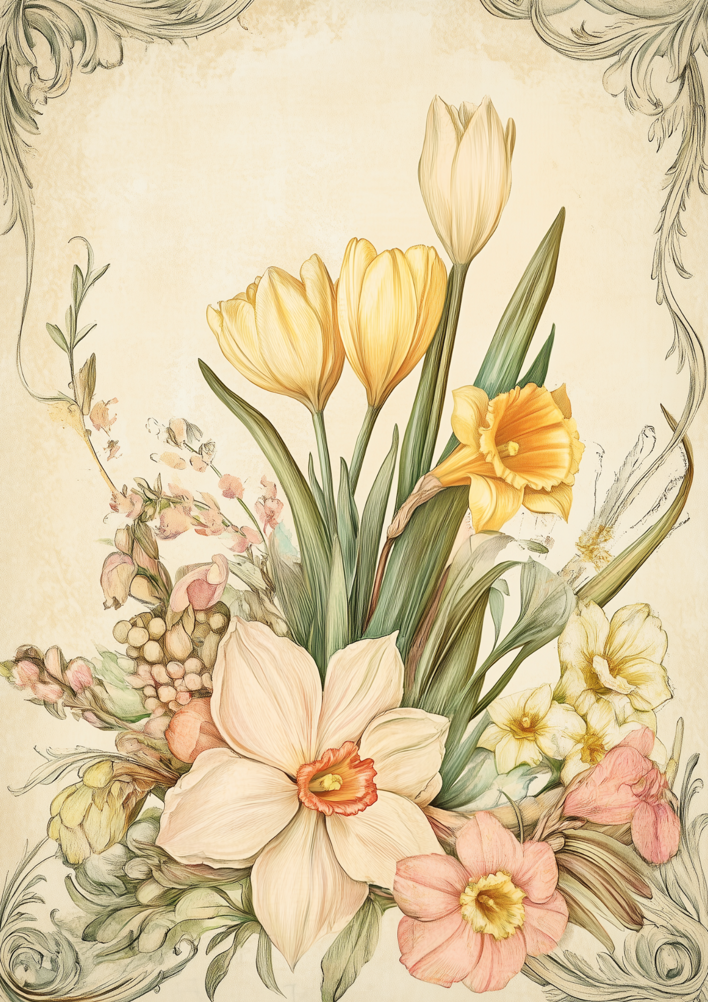 Rice Paper For Decoupage Daffodils Full Cat. No. 5552