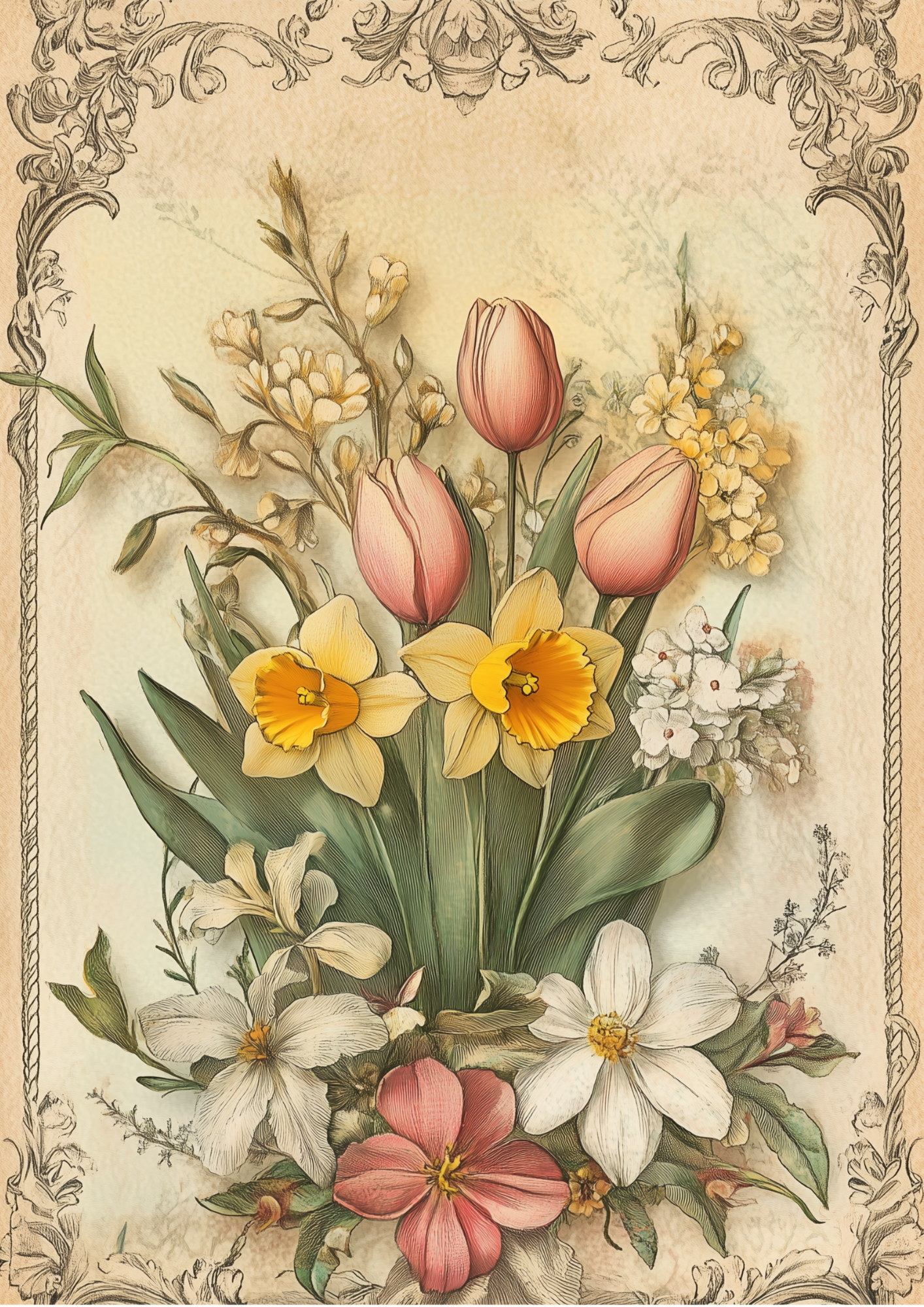 Reispapier für Decoupage, Blumenhintergrund, vollständig, Kat. Nr. 4809