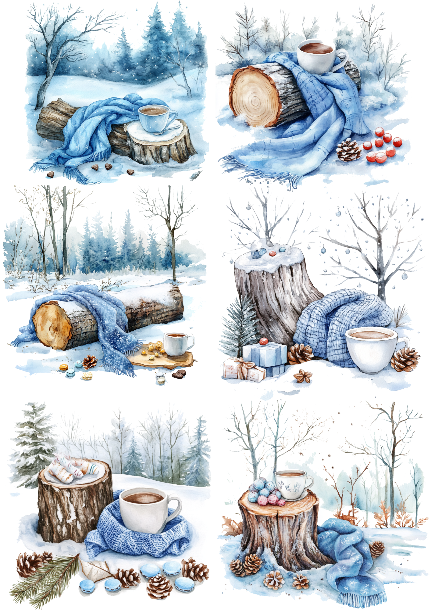 Rice Paper For Decoupage Cup on a Tree Stump Collage Cat. No. 5563