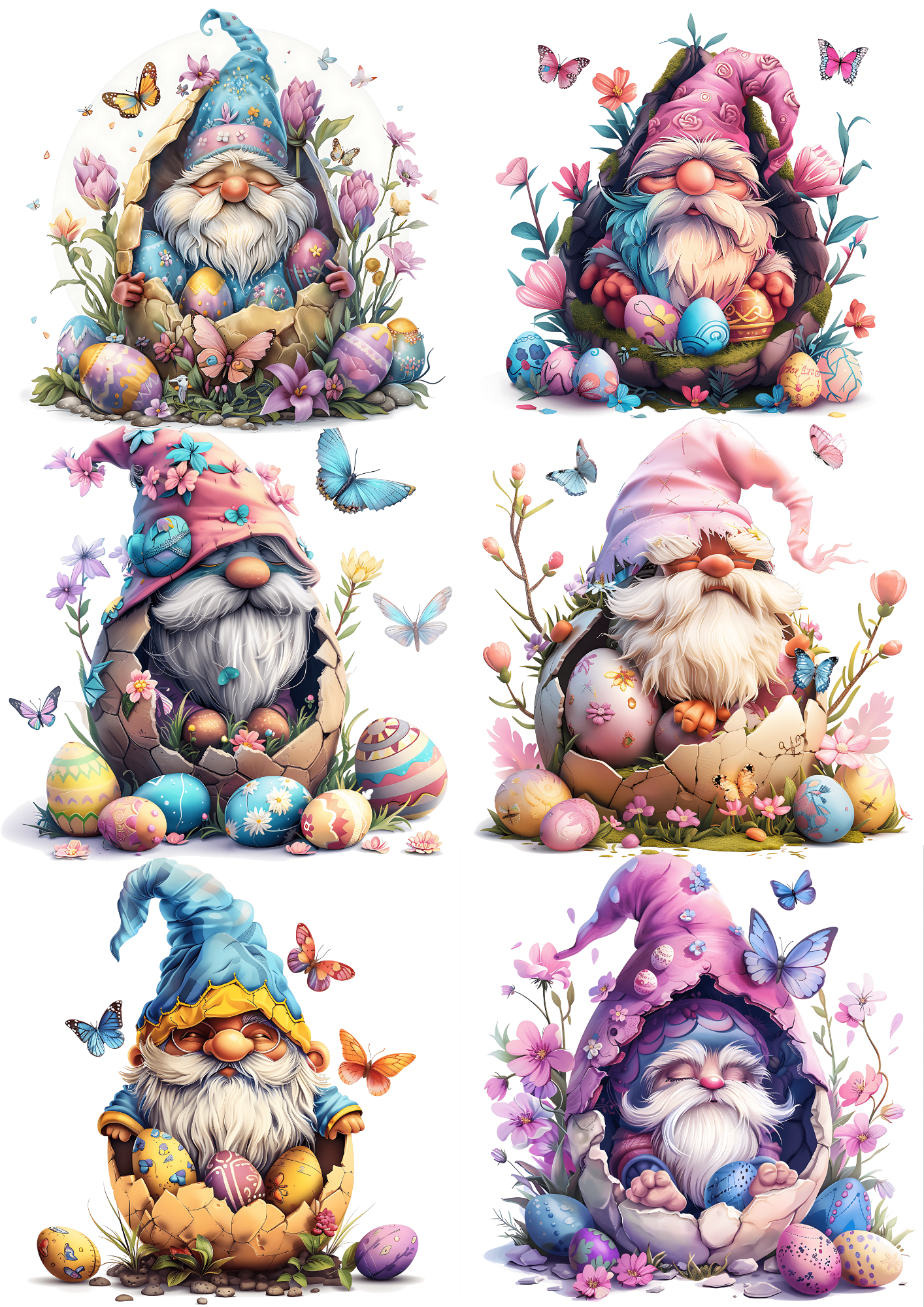 Rice Paper For Decoupage Leprechaun With Easter Eggs Collage Cat. No. 5581