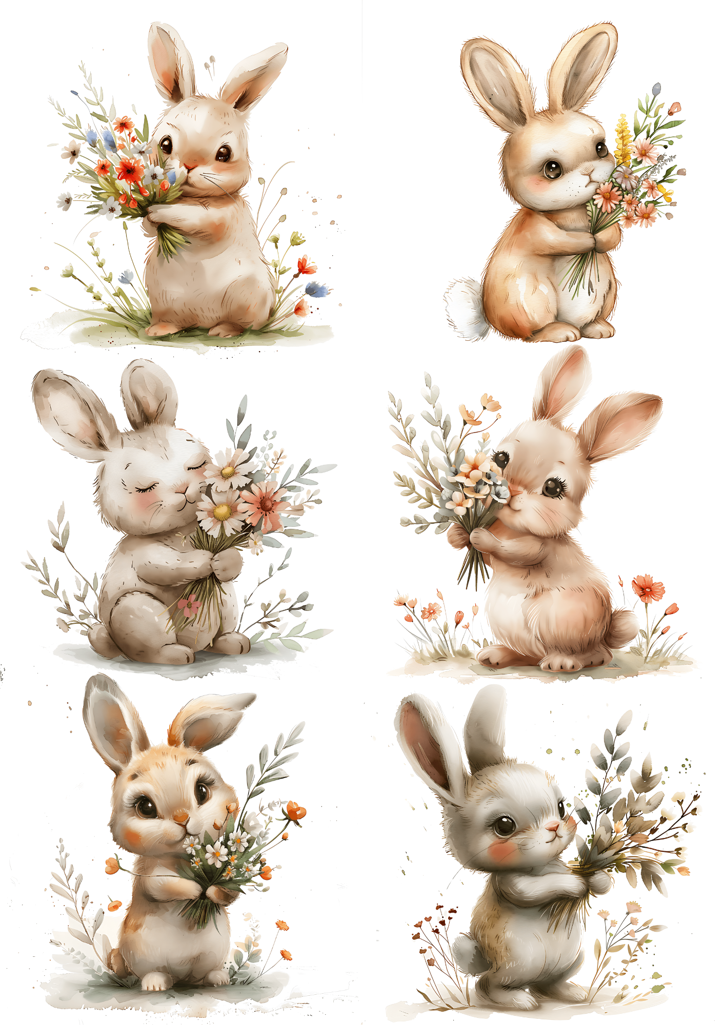 Rice Paper for Decoupage Easter Bunny Collage Cat. No. 5595