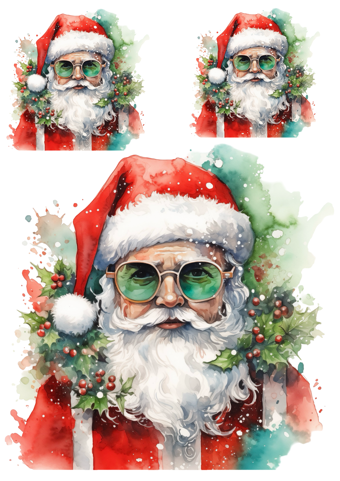 Rice Paper For Decoupage Santa Claus Collage Cat. No. 5622