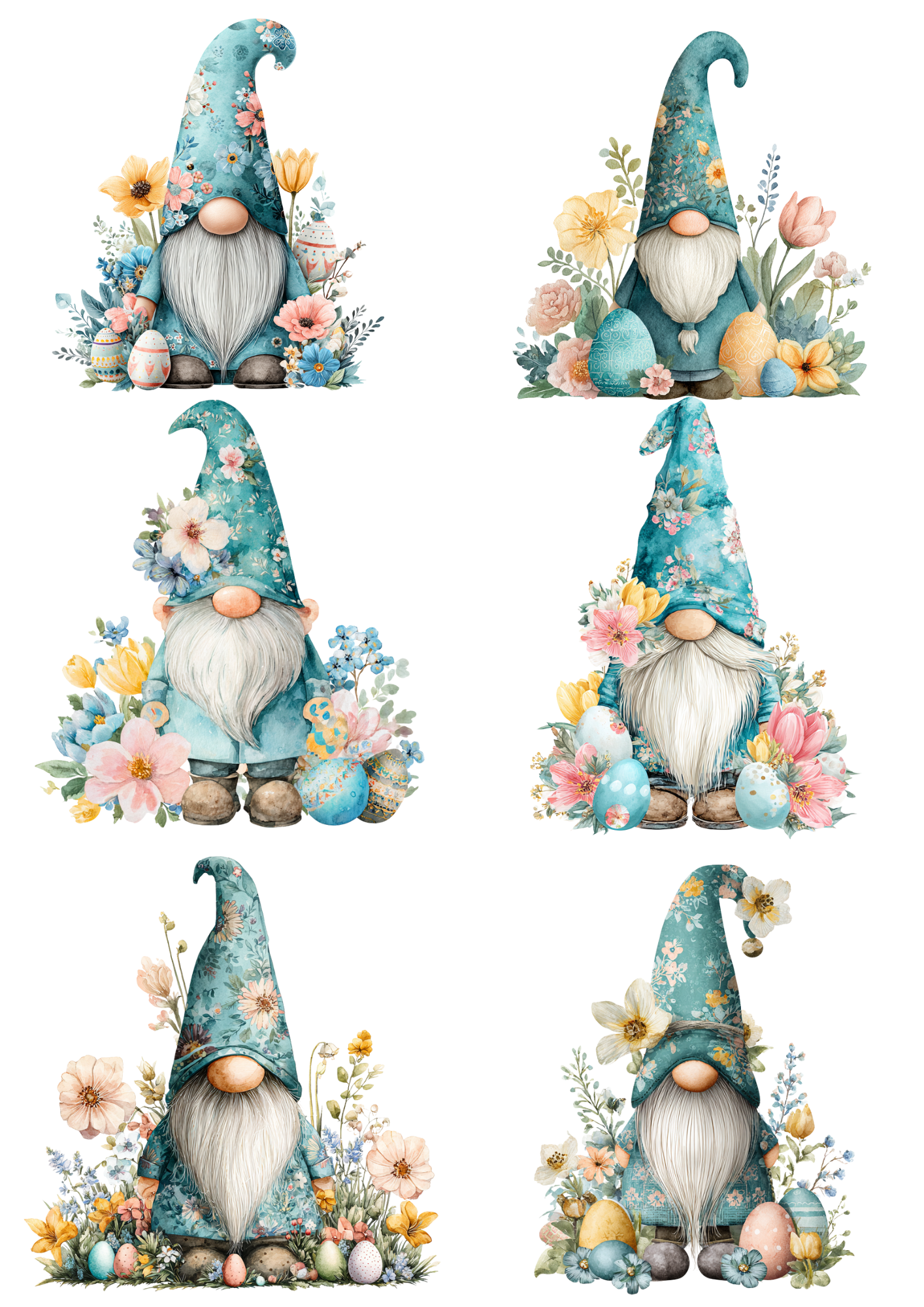 Rice Paper For Decoupage Leprechaun In Flowers Collage Cat. No. 5651