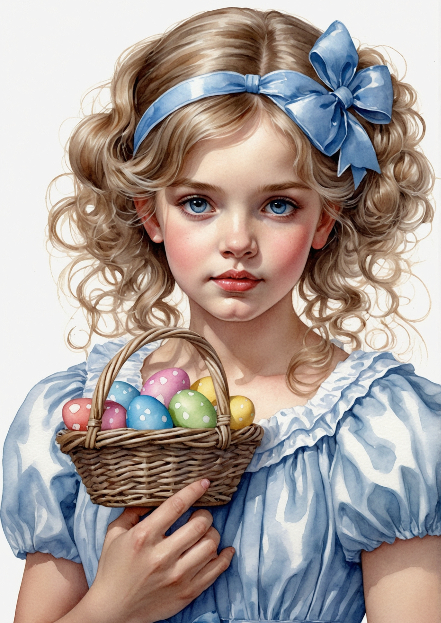 Rice Paper For Decoupage Girl with Easter Eggs Full Cat. No. 5678