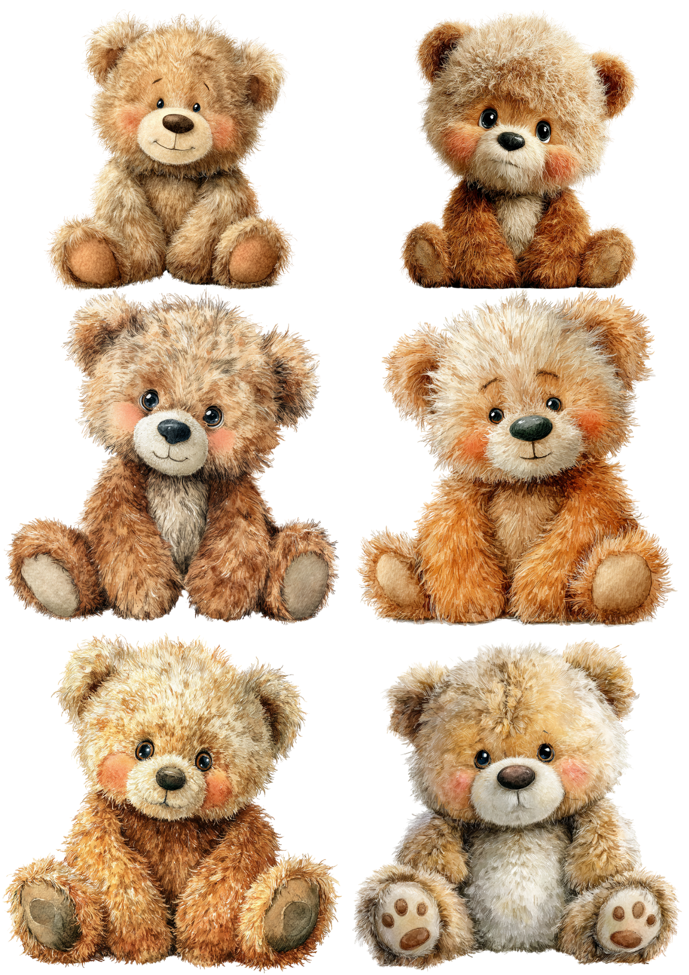 Rice Paper For Decoupage Teddy Bear Collage Cat. No. 5685