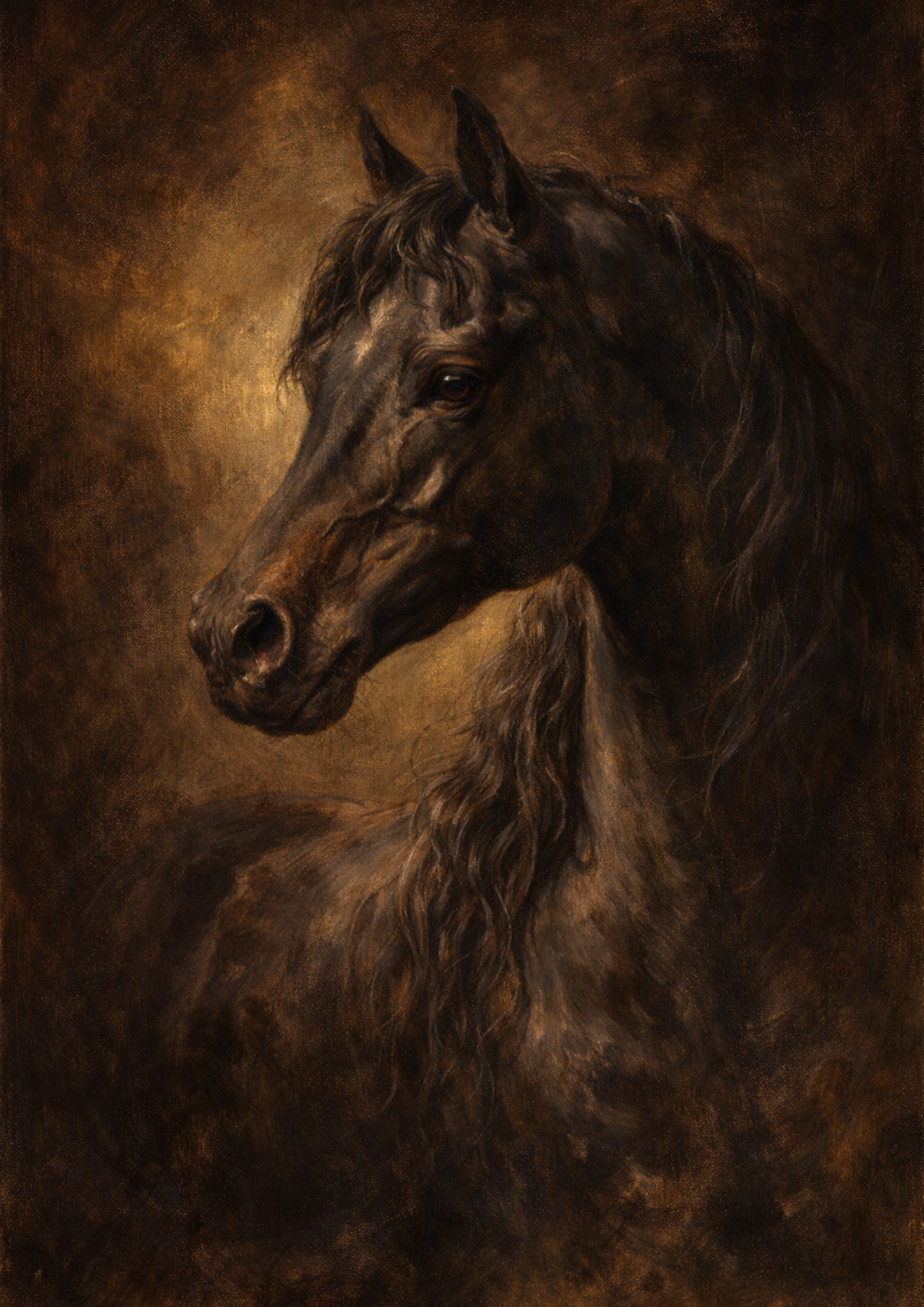 Rice Paper For Decoupage Black Horse Emerges From The Darkness Full Cat. No. 5695