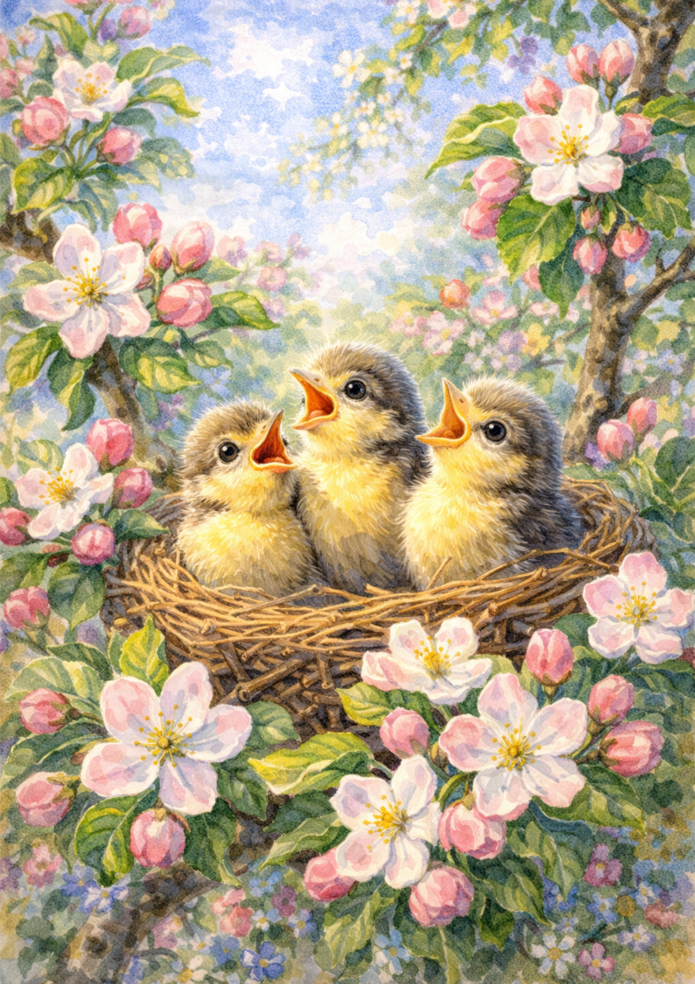 Rice Paper For Decoupage Chicks In A Nest Full Cat. No. 5701